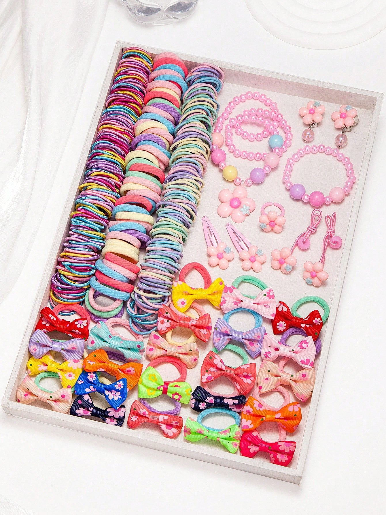 267pcs Kids Girls Multicolor Hair Scrunchies, Bow Hair Clips, Rabbit Ears Headbands, Hair Ties, Cute Hair Accessories Set