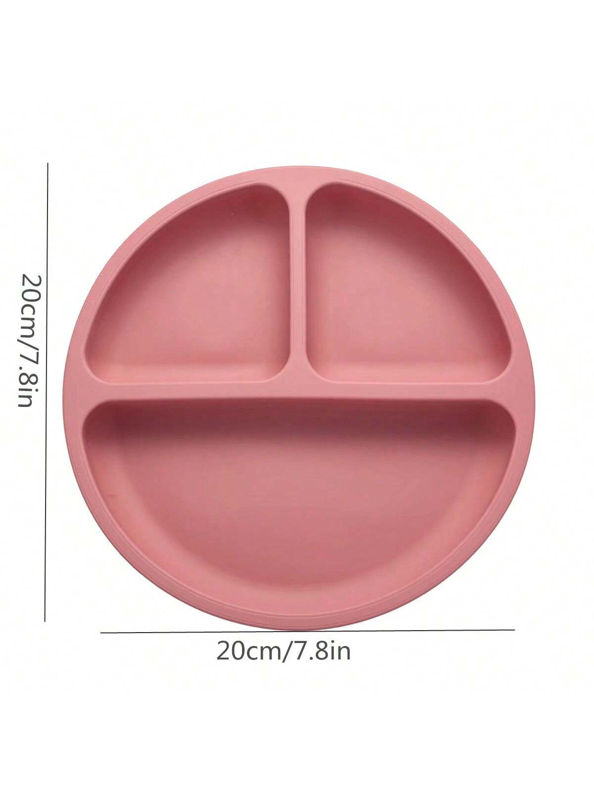 1pc Toddler Plate With Suction, Silicone Baby Feeding Placemat, Anti-Slip, Suitable For Weaning, Microwave And Dishwasher Safe