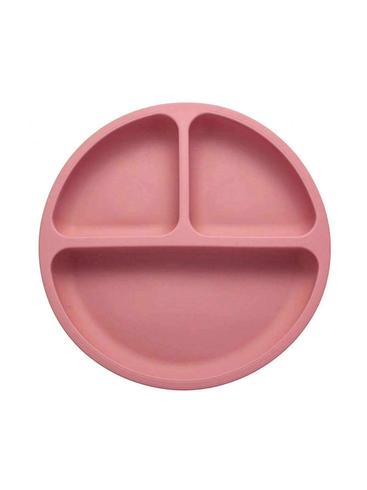 1pc Toddler Plate With Suction, Silicone Baby Feeding Placemat, Anti-Slip, Suitable For Weaning, Microwave And Dishwasher Safe