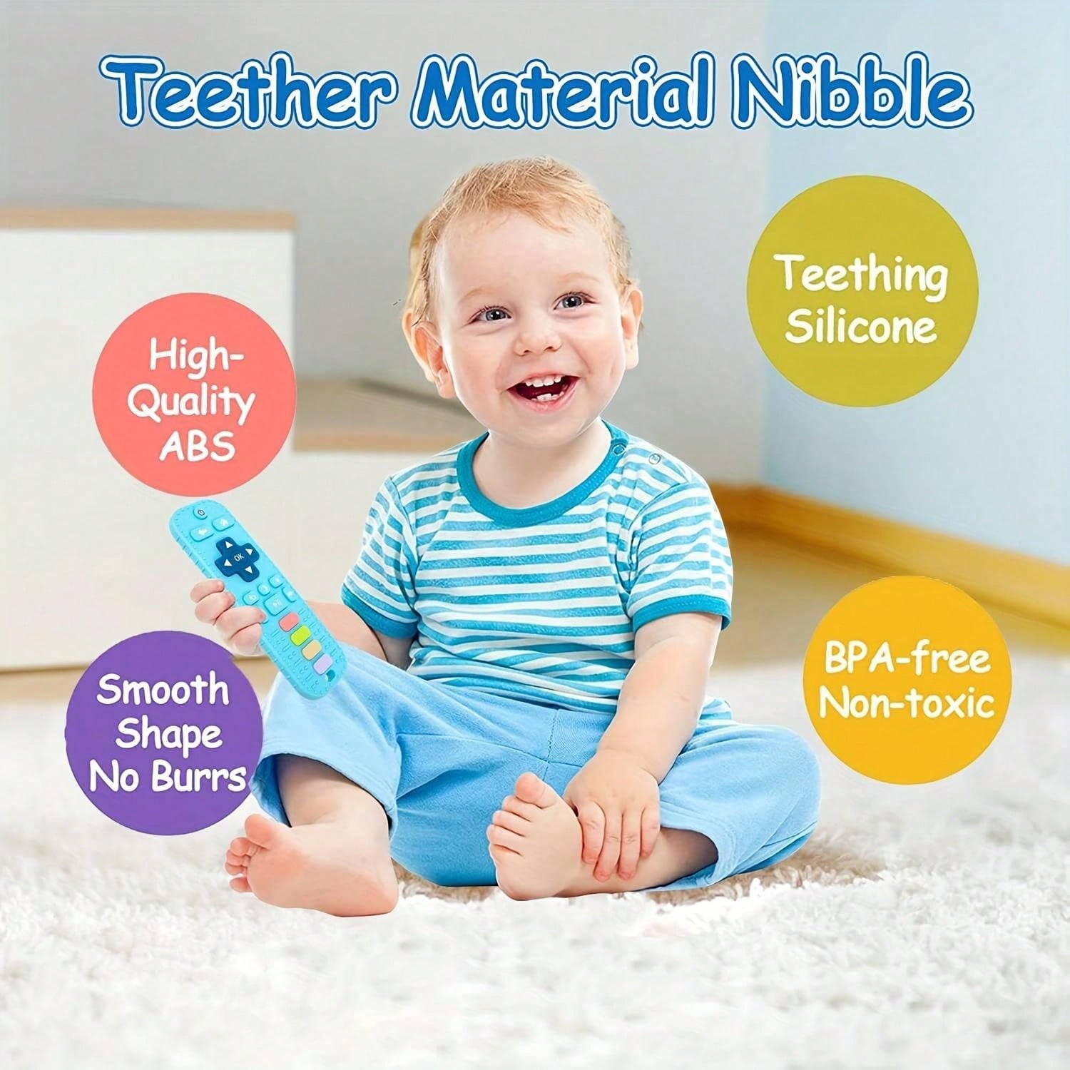 1 Pc Silicone Remote Control Model, Soft Silicone Teething Toy Suitablefor Toddler Boys And Girls Christmas Gift Baby Toys, Soothes Teething Pain, Relieves Sore Gums, Cute Pattern Suitable,Remote Control Chew Toy,Safe Eating,Infant Teether Bite Toy,Thank