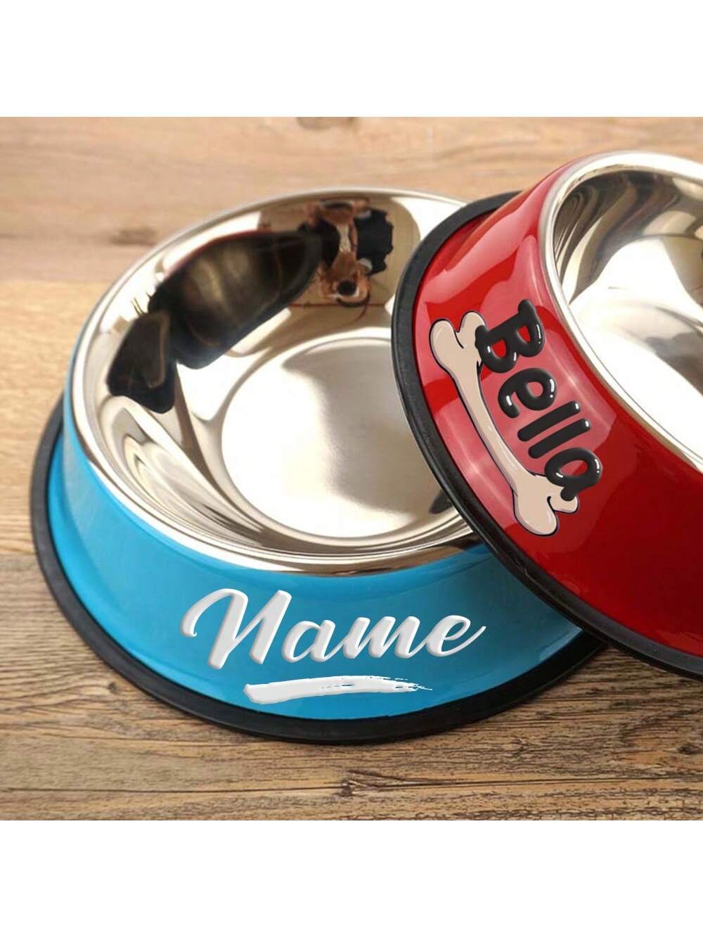 Personalized Anti Slip Stainless Steel Pet Bowl With Custom Name - Perfect For Cats And Dogs, Perfect For Food And Water Supply