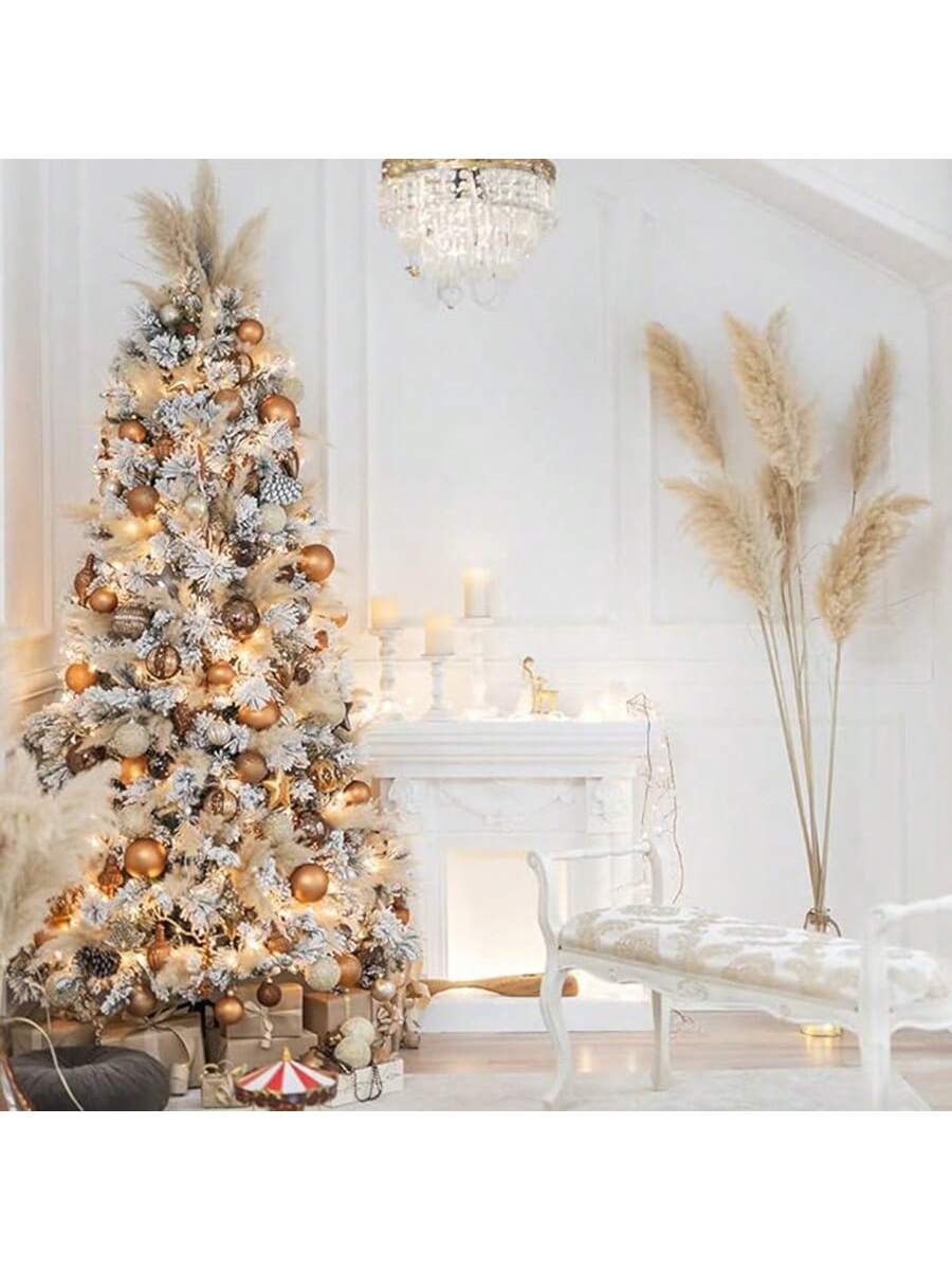 8/10/12/15/18/20/22pcs Fluffy Pampas Grass Dried Flowers, Boho Decor For Indoor Living Room, Kitchen, Bedroom, Outdoor, Especially Suitable For Wedding, Birthday Party, Autumn, And Christmas