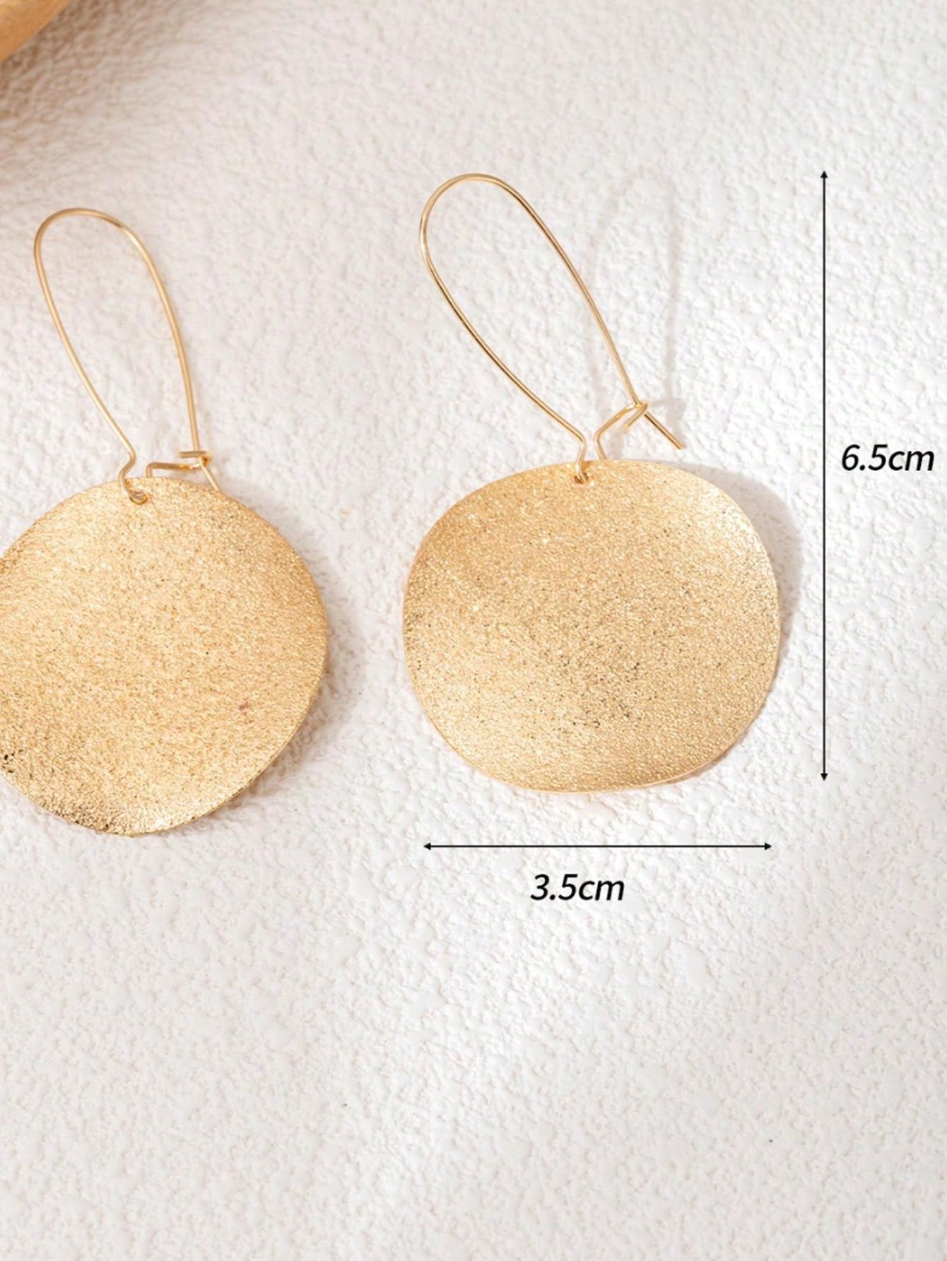 1pair Minimalist Geometric Round Pendant Earrings