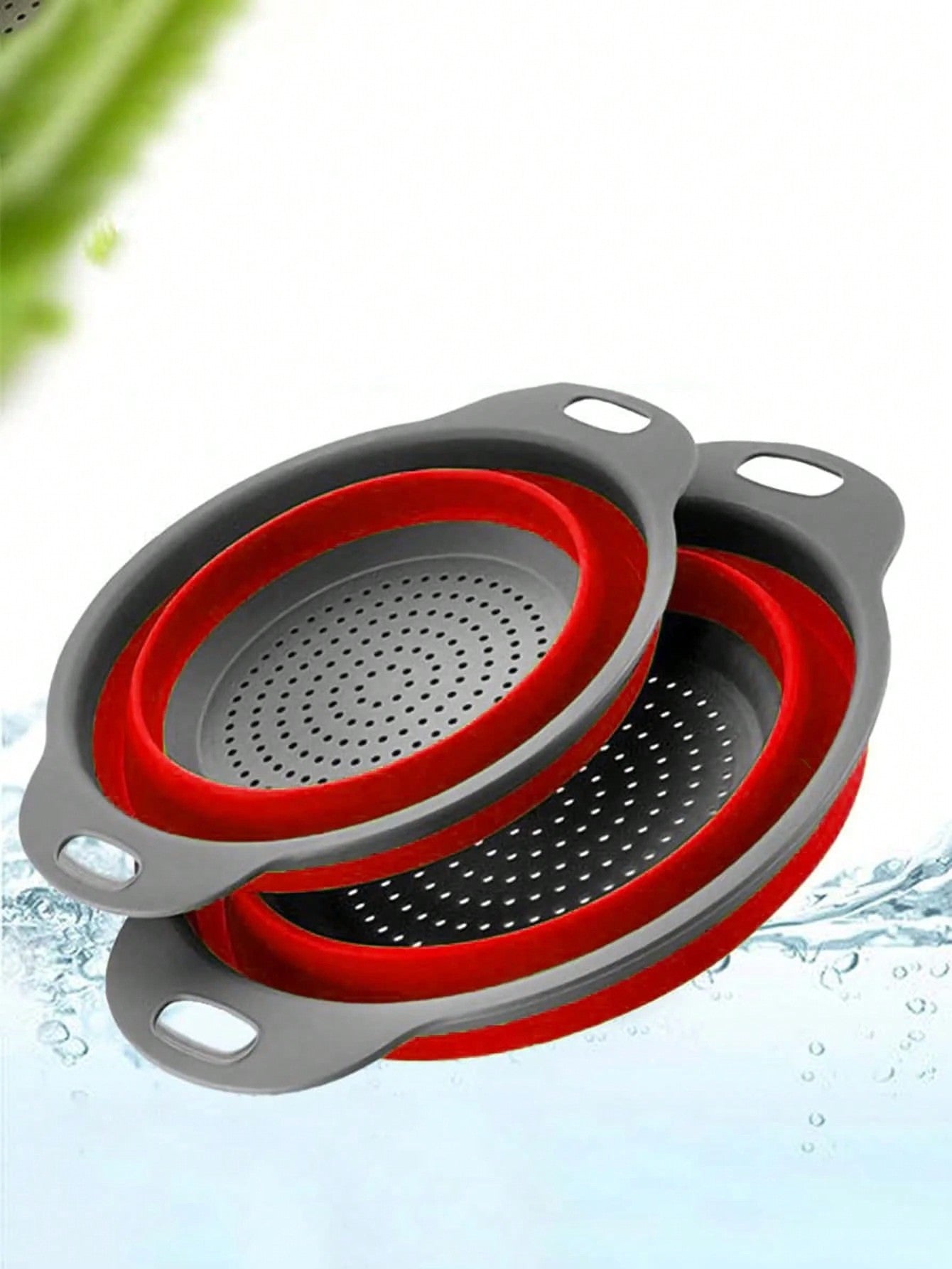 1pc/2pcs Foldable Strainer Basket, Large/Small, Convenient Home Tool For Kitchen And Dining Room Vegetable And Fruit Cleaning, Quick Drainage