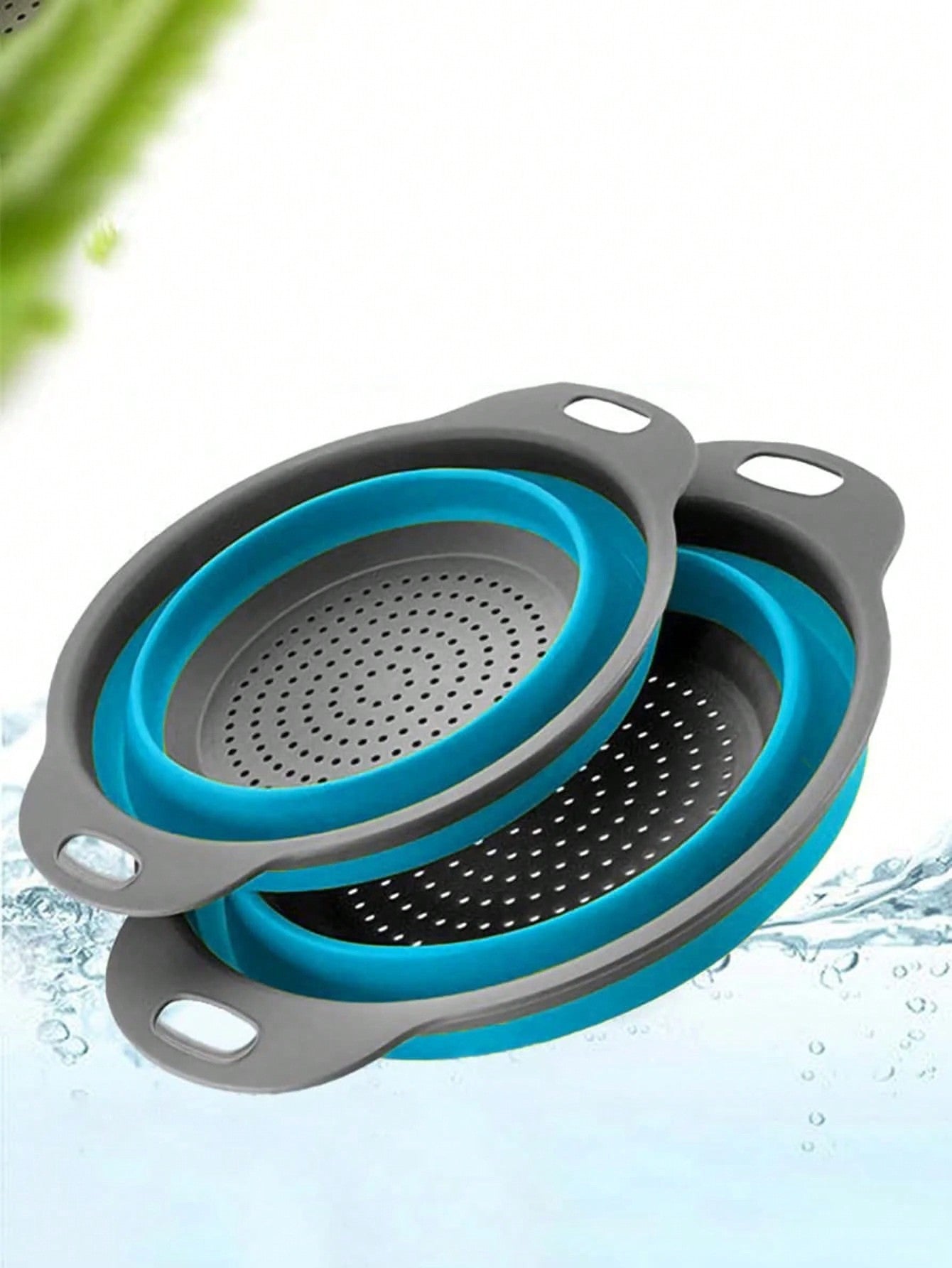 1pc/2pcs Foldable Strainer Basket, Large/Small, Convenient Home Tool For Kitchen And Dining Room Vegetable And Fruit Cleaning, Quick Drainage