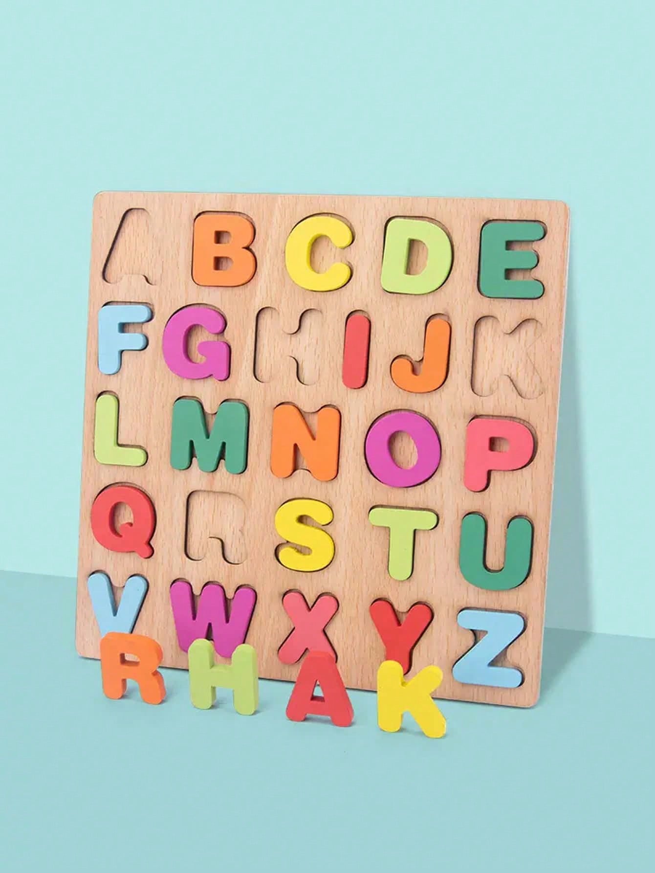 1pc Wooden Alphabet Puzzle For Early Education - Develops Cognitive Skills And Hand-Eye Coordination School Supplies