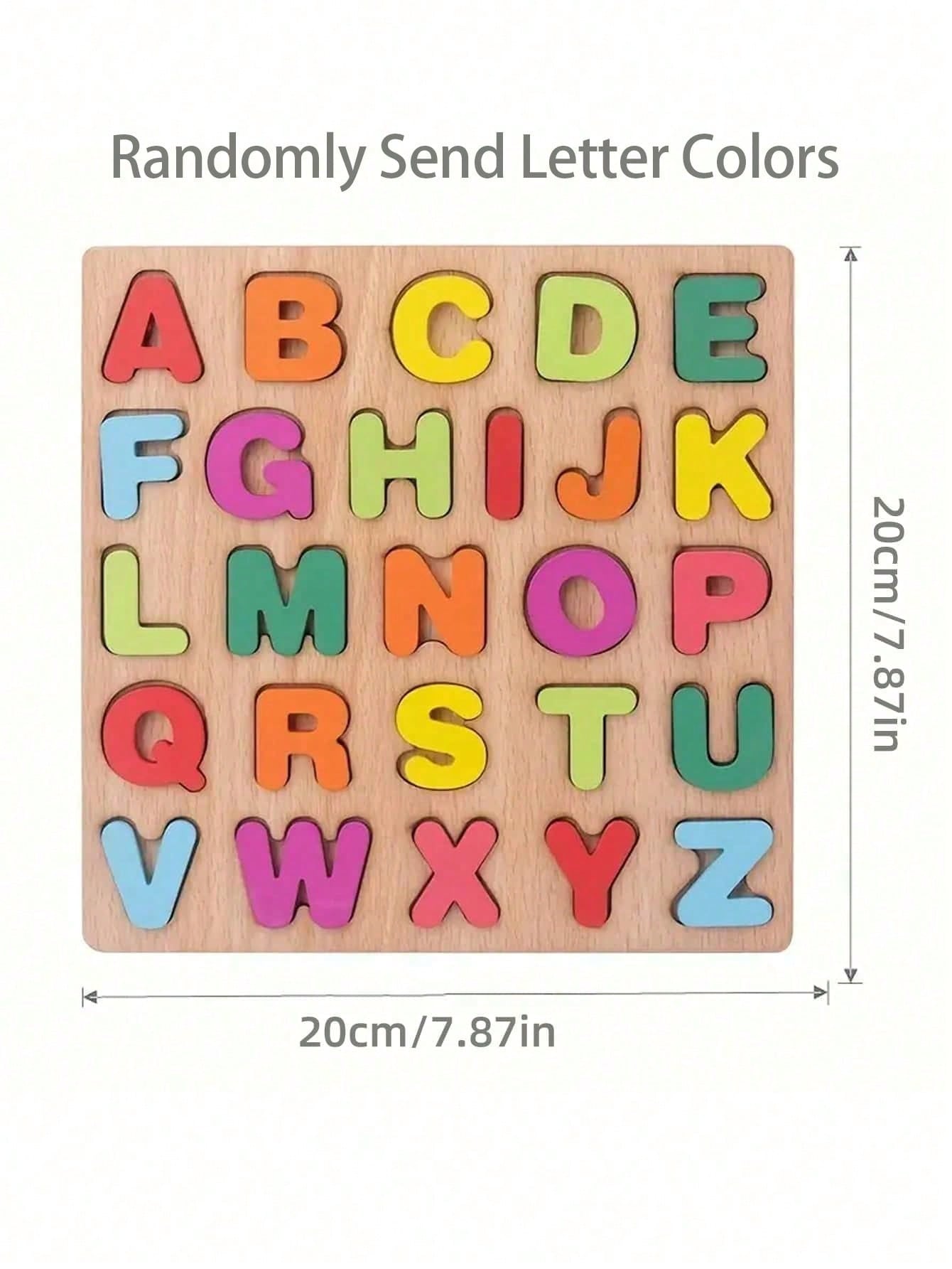 1pc Wooden Alphabet Puzzle For Early Education - Develops Cognitive Skills And Hand-Eye Coordination School Supplies