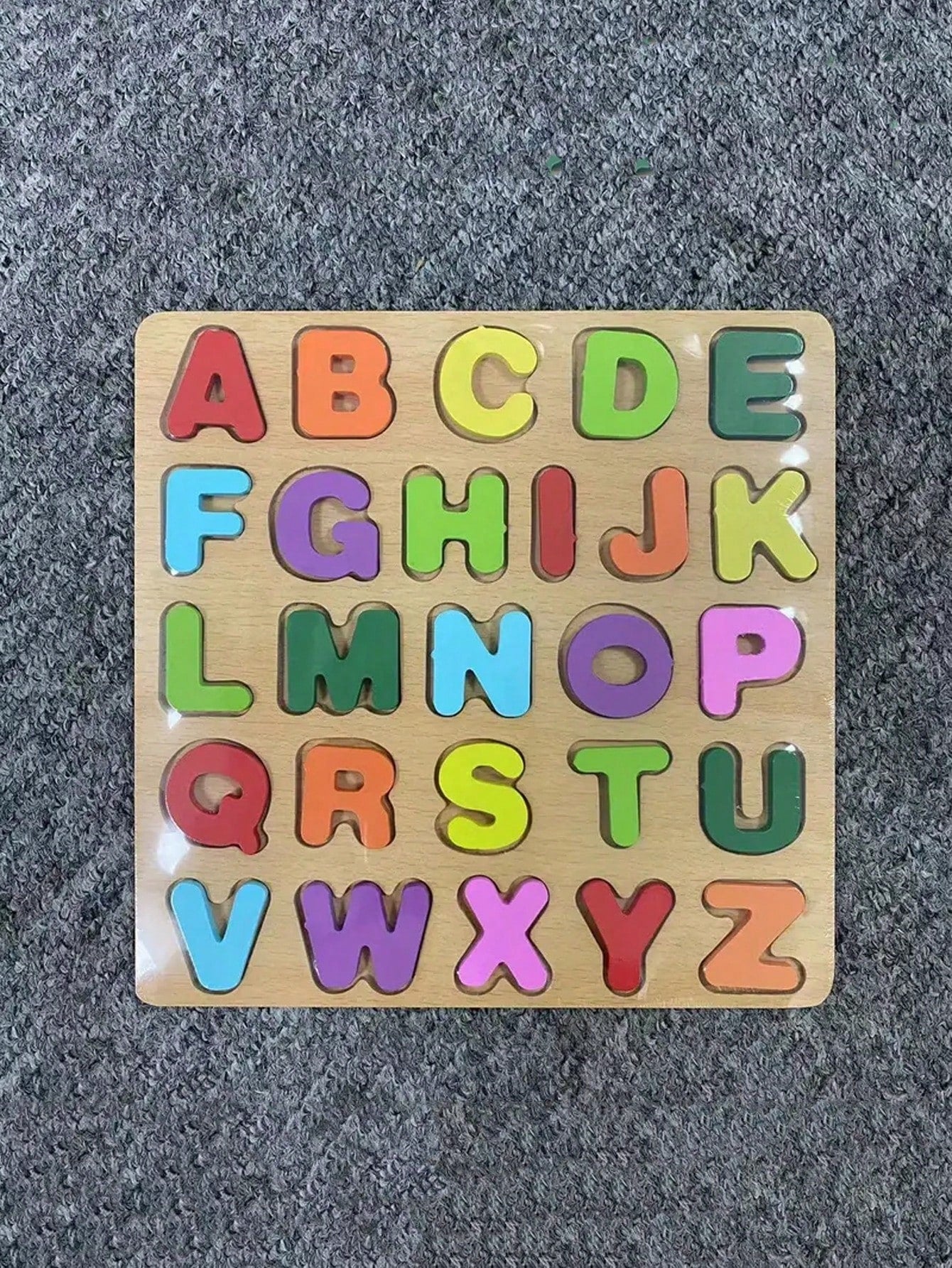 1pc Wooden Alphabet Puzzle For Early Education - Develops Cognitive Skills And Hand-Eye Coordination School Supplies