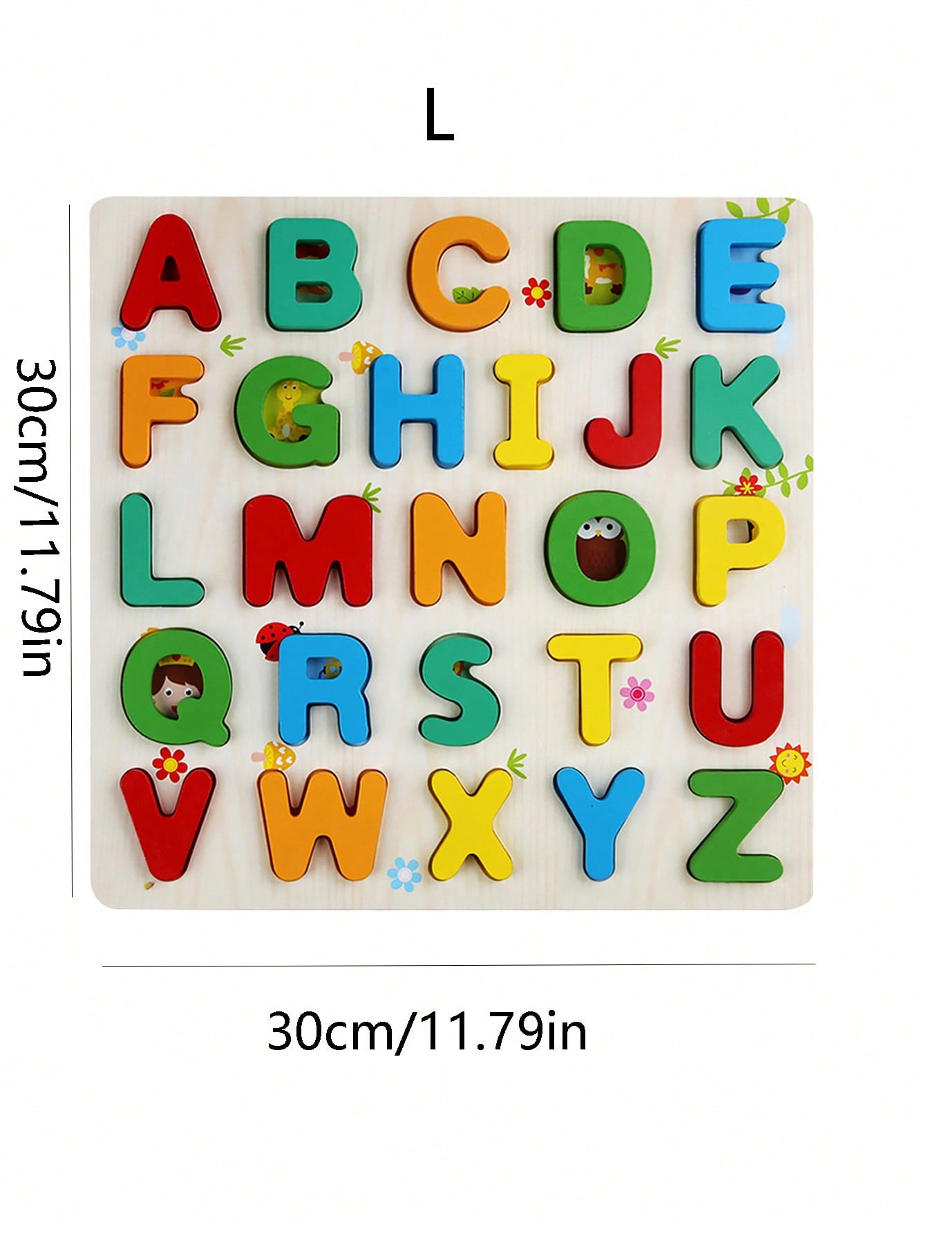 1pc Wooden Alphabet Puzzle For Early Education - Develops Cognitive Skills And Hand-Eye Coordination School Supplies