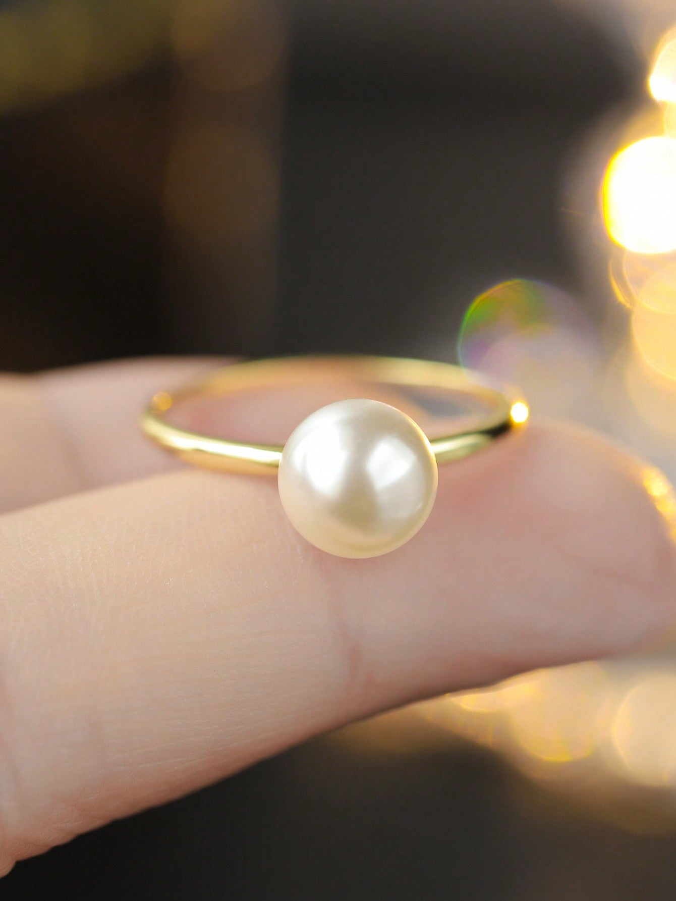 Minimalist Elegant S925 Sterling Silver Circle Natural Freshwater Pearl Ring, Daily Wear Party Birthday Love Gift Fashion Jewelry