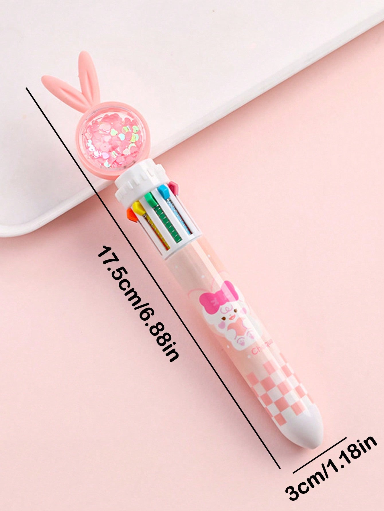 1pc/2pcs/3pcs/4pcs Children's Cartoon Rabbit 10 Color Ballpoint Pen, Student Pressure Pen, Creative Multi-Color Signature Pen, Exam Office, Drawing, Student Stationery, School Supplies, Birthday, Holiday, Party Gifts, Boys And Girls