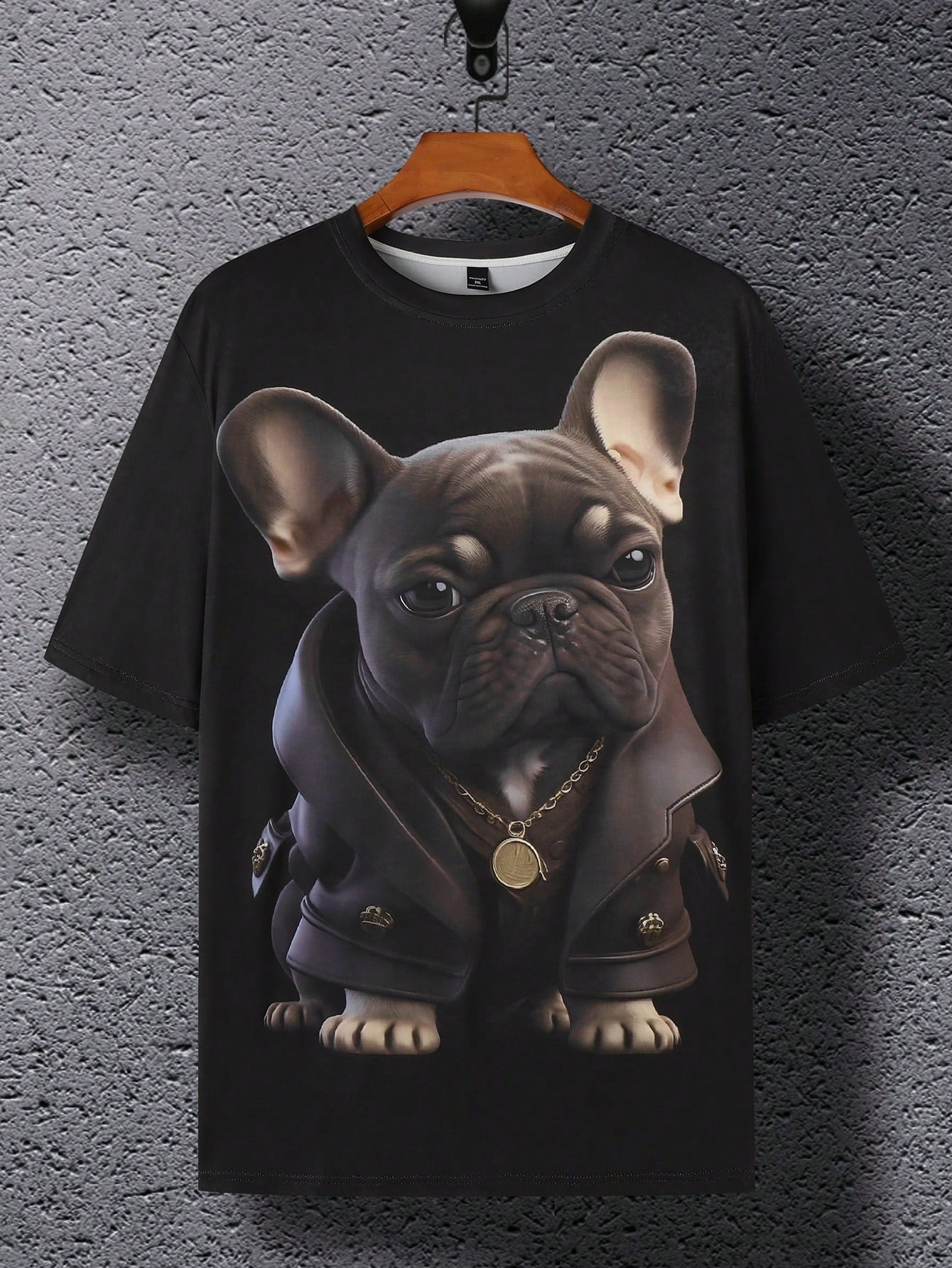 Manfinity LEGND Plus Size Men's Casual Cartoon Dog Print Round Neck Short Sleeve T-Shirt For Summer