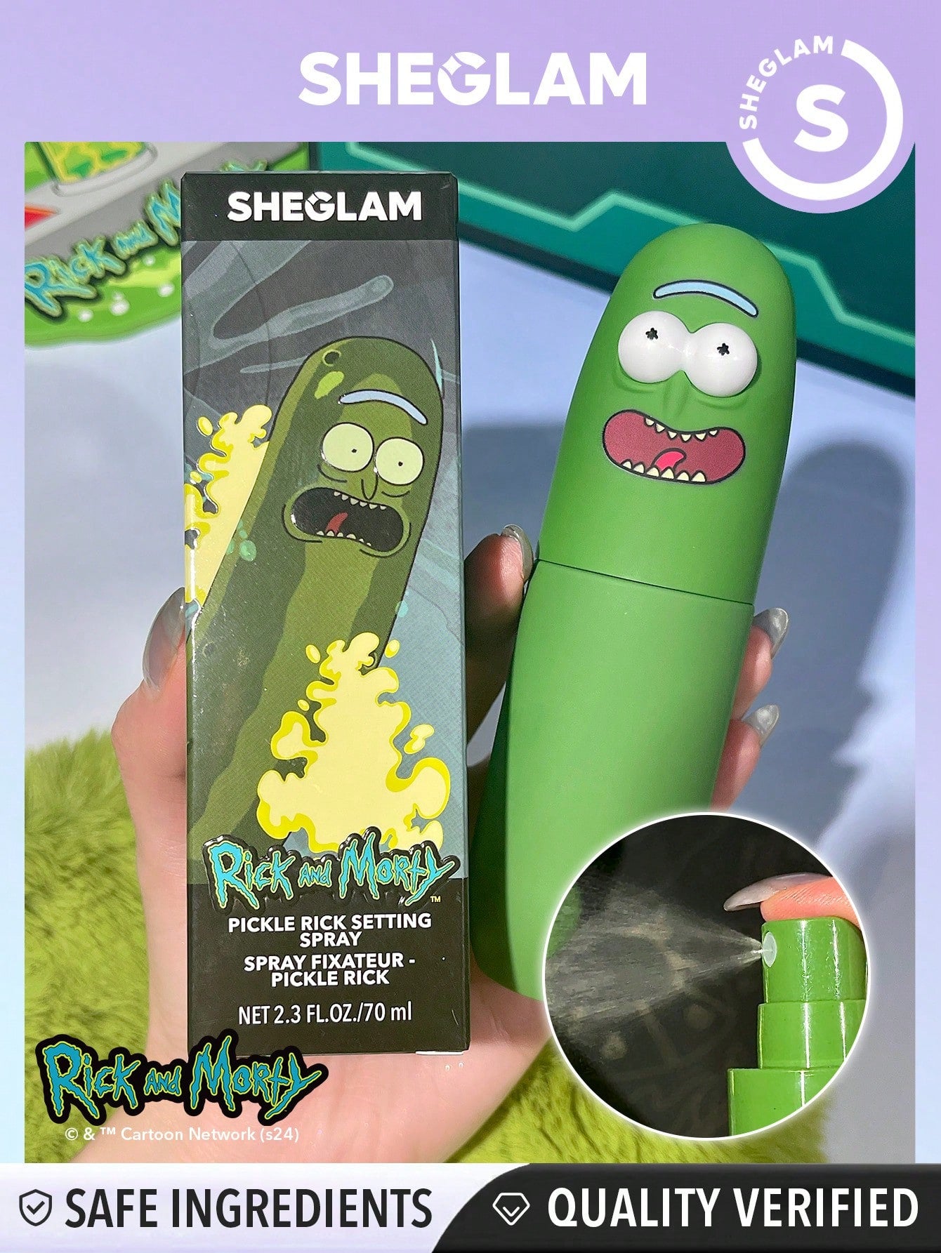 Rick and Morty X SHEGLAM Pickle Rick Setting Spray Xmas Christmas Gift Winter Y2K Black Friday