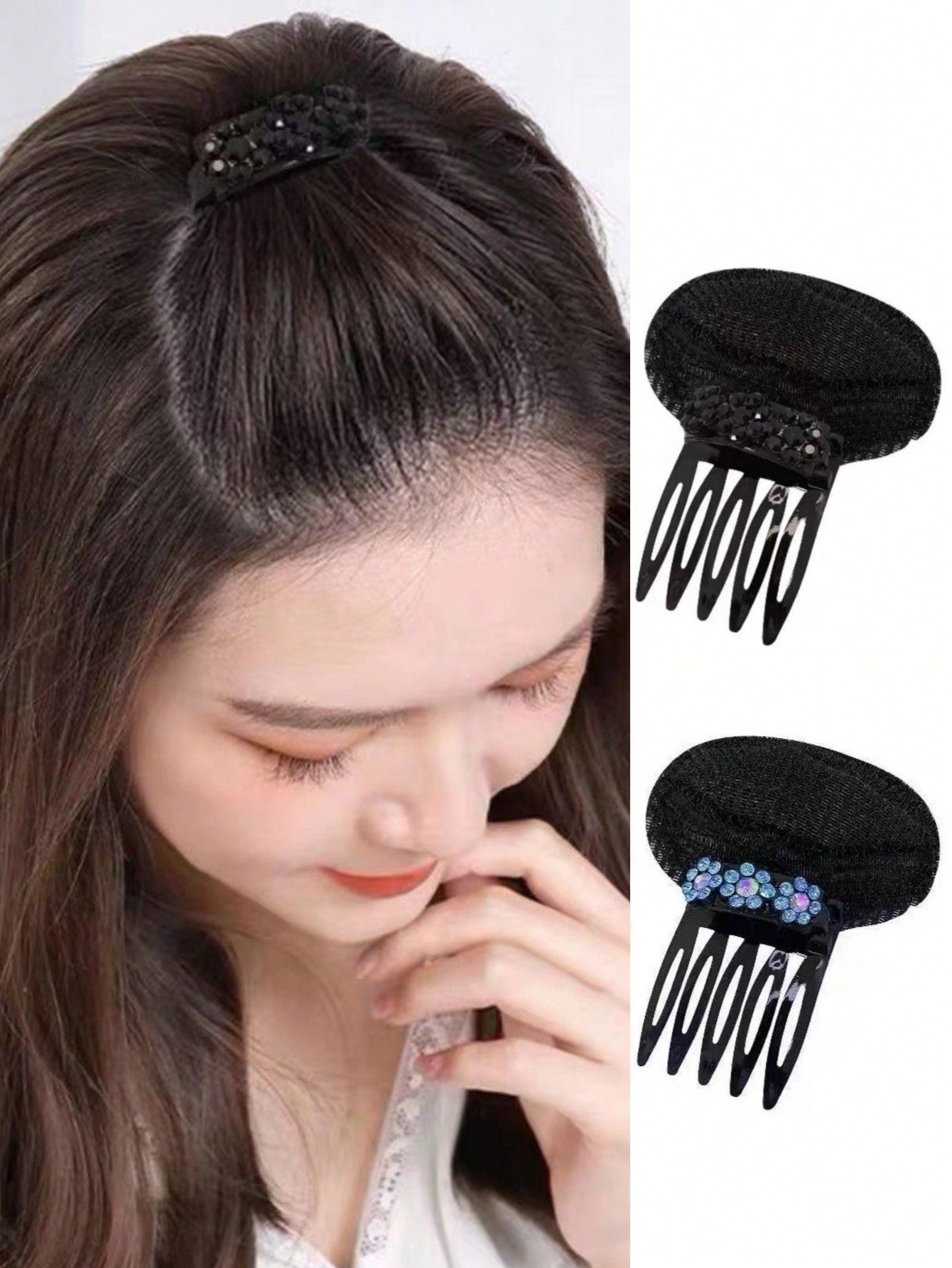 1-2pcs Volume Root Bouffant Hairstyle Accessories: Fluffy Bang Insert, Top Styling Clamps, Invisible Seamless 5-Comb Hair Clip, Prevent Crown Flatness Hair Clamps - Very Useful Hair Styling Tools