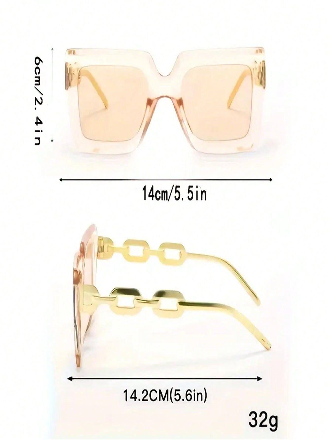 Street 3pcs/1pc Plastic Frame Fashion Glasses For Summer Beach Beach Accessories For Women Glasses Shades Trendy Basics Fall Winter Women Outfits Clothes Business Casual Gifts Chain