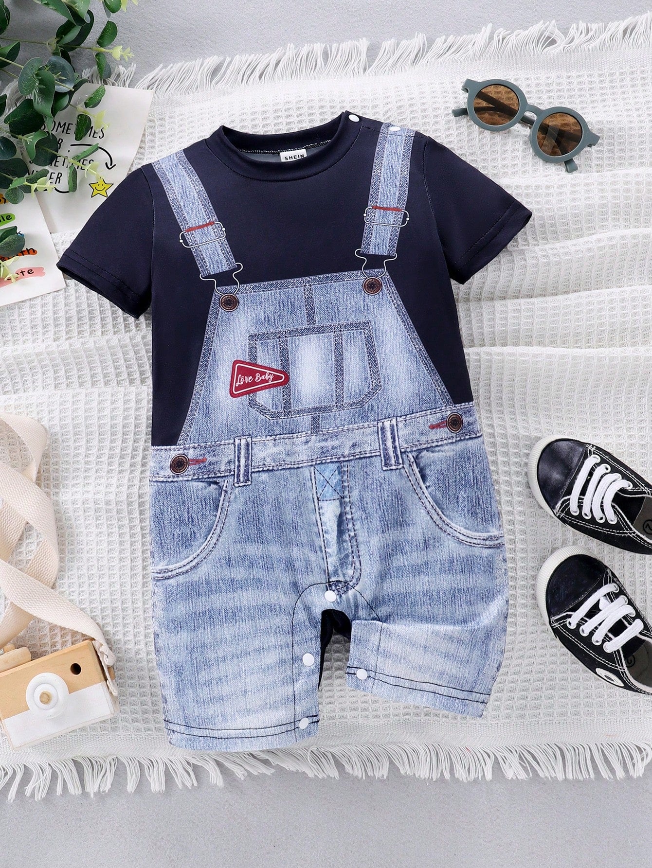 Baby Boy Summer Printed Short Sleeve Romper