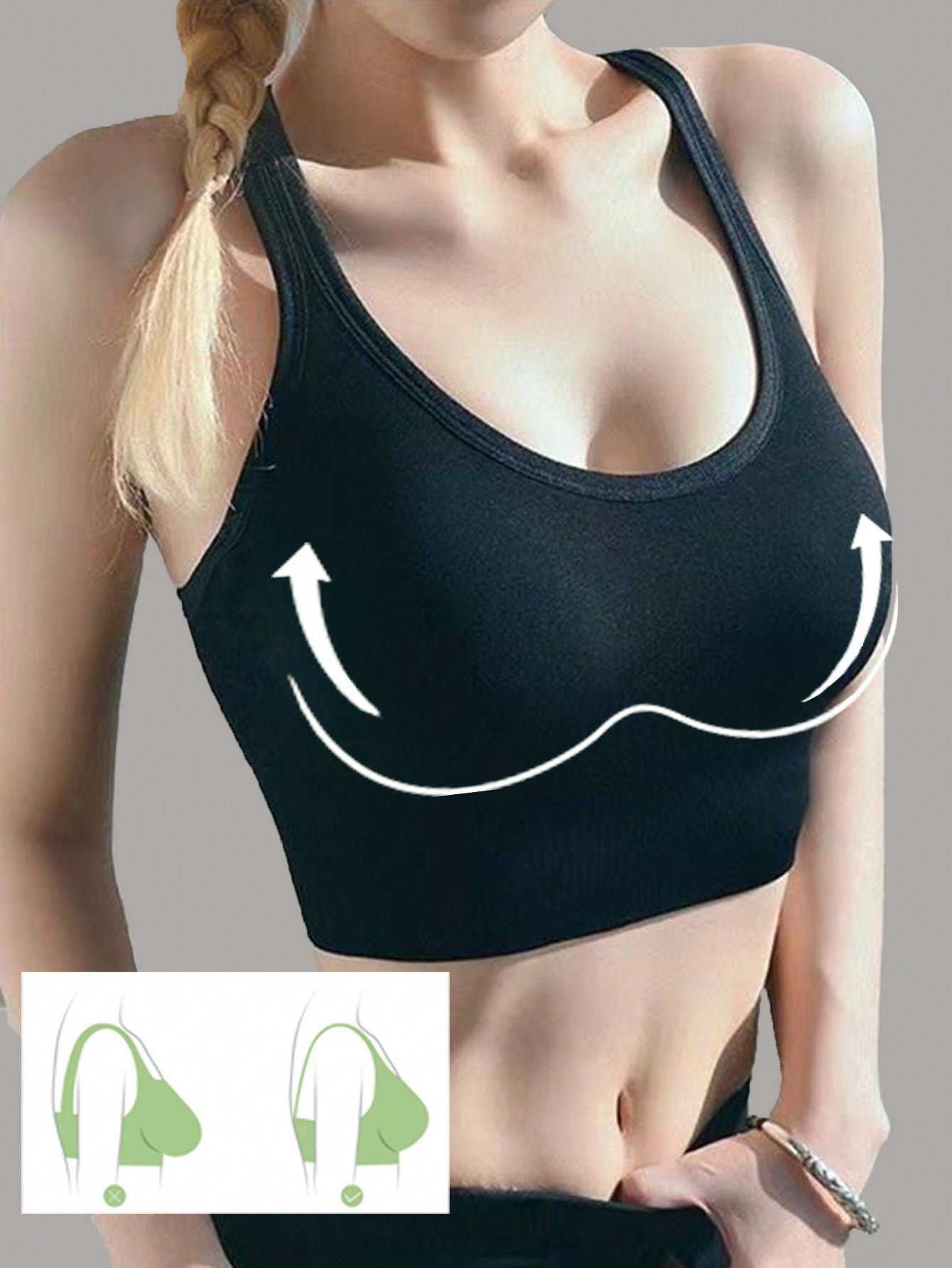 Yoga Basic Sports Bra High Support Workout Tops Tank Top Gym Lingerie Sexy Push Up Bra Brasier Sport Crop Top Women Bralette