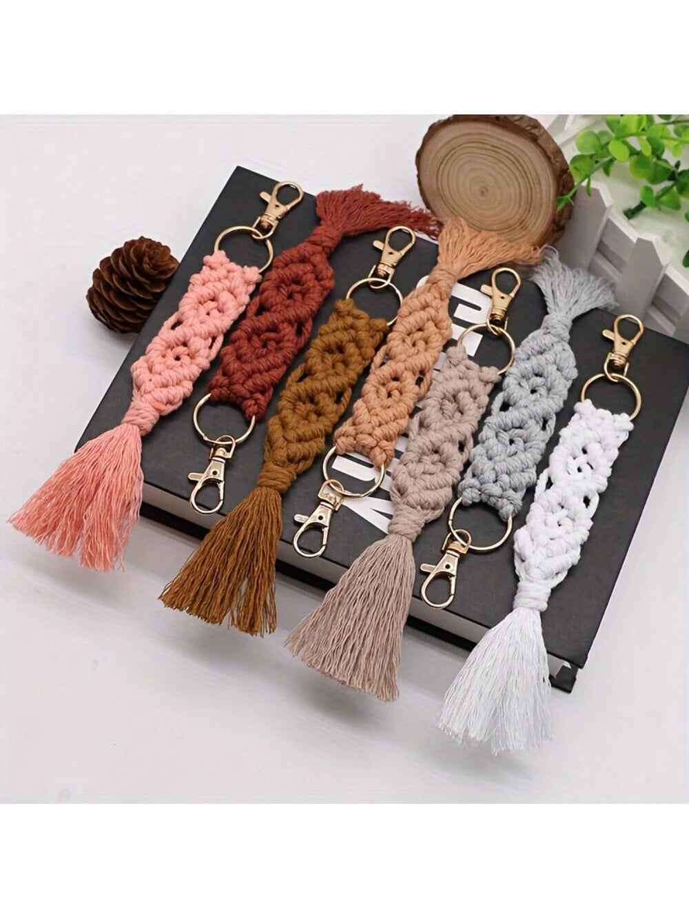 1/2/3pcs Keychain, Bag Pendant, Rope, Hand Woven Tassel, Keychain, Car Key Pendant, Bag Decoration, Construction, Non-Slip Bottom, Comfortable Padding, Water-Resistant Surface, Easy To Clean, Lightweight Design, Portable For Travel Use