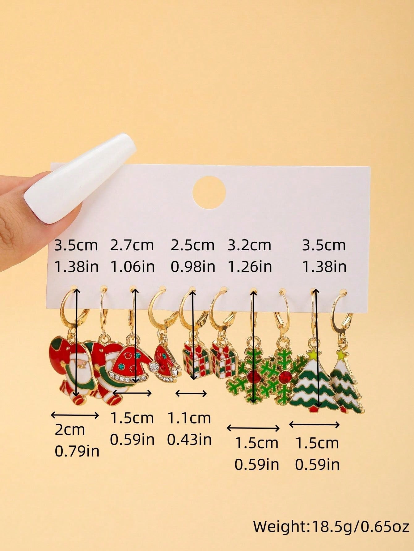 New Christmas Cartoon Pattern Women's Earring Set, Including Oil Drop Reindeer, Santa Claus And Snowflake Candy Earrings, Suitable For Women's Daily And Party Wear