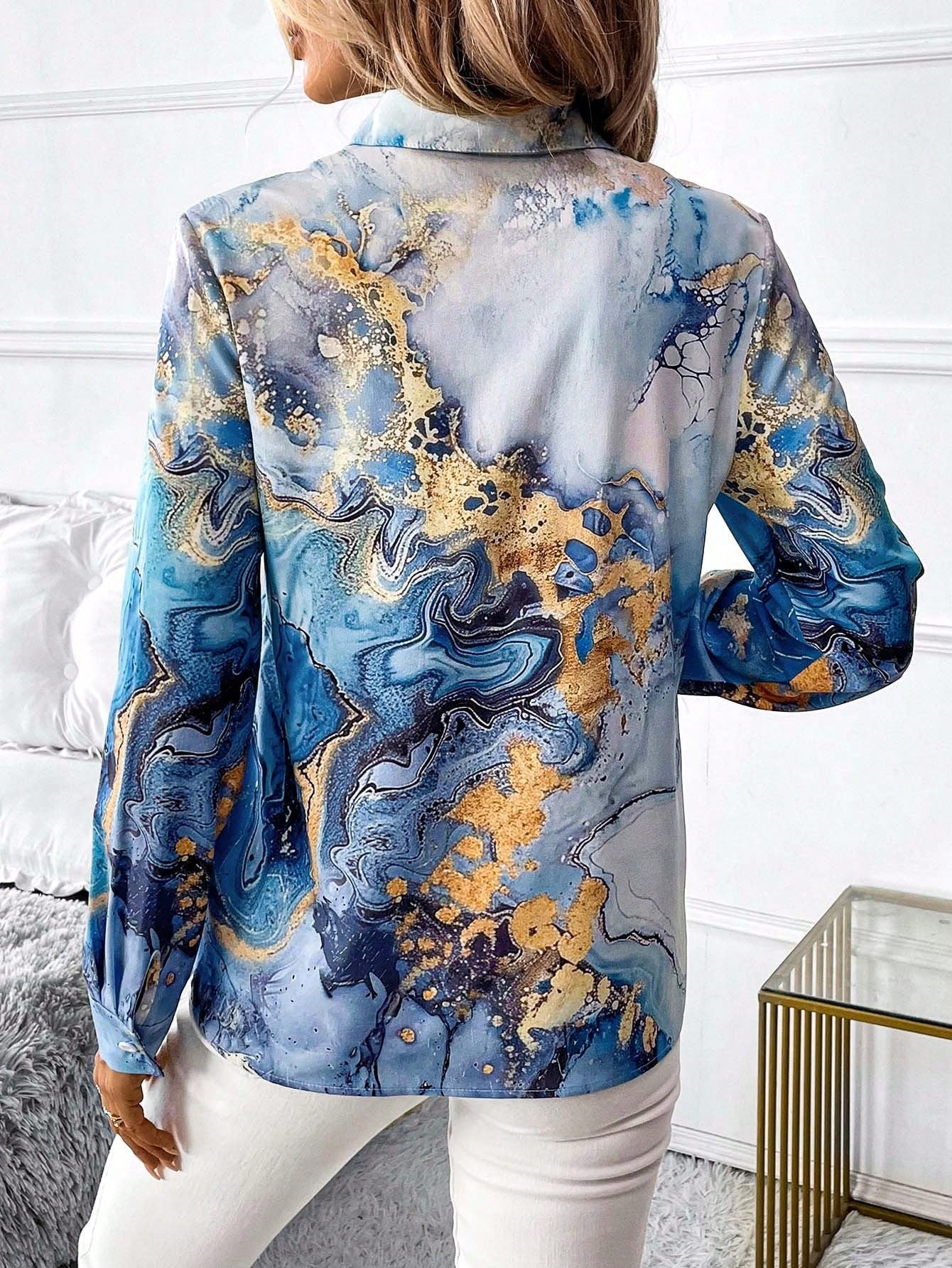 Clasi Commuting Elegant Gold-Plated Women Blouse