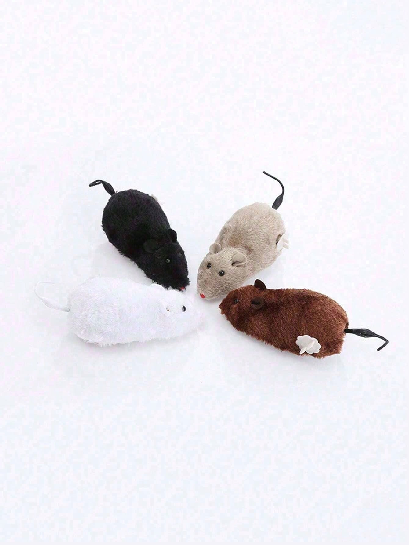 Plush Mouse Design Toy, 1Pc Wind Up Mouse Rat Cat Dog Playing Toy Mice Prank Mechanical Moving Animal Toy