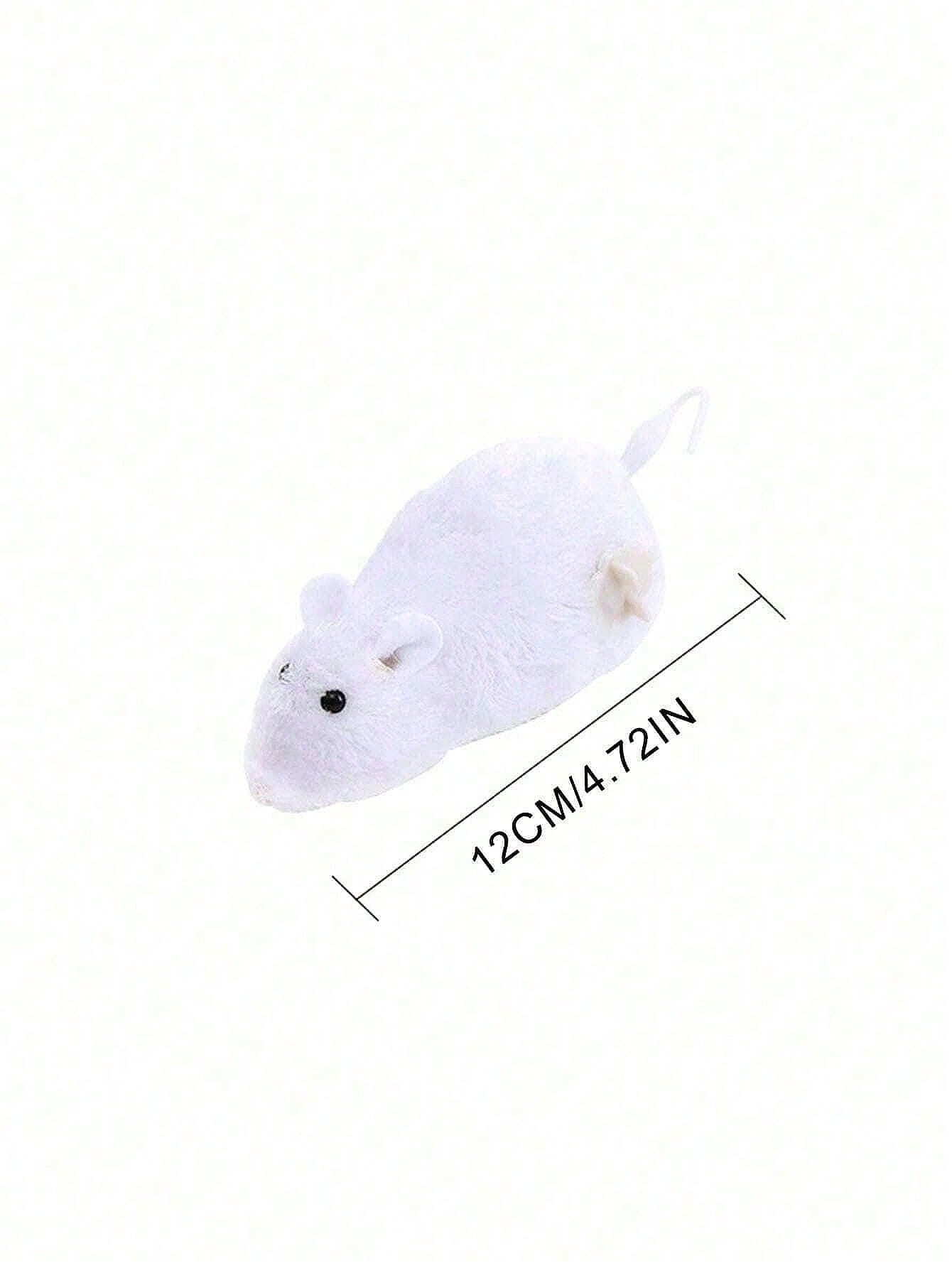 Plush Mouse Design Toy, 1Pc Wind Up Mouse Rat Cat Dog Playing Toy Mice Prank Mechanical Moving Animal Toy