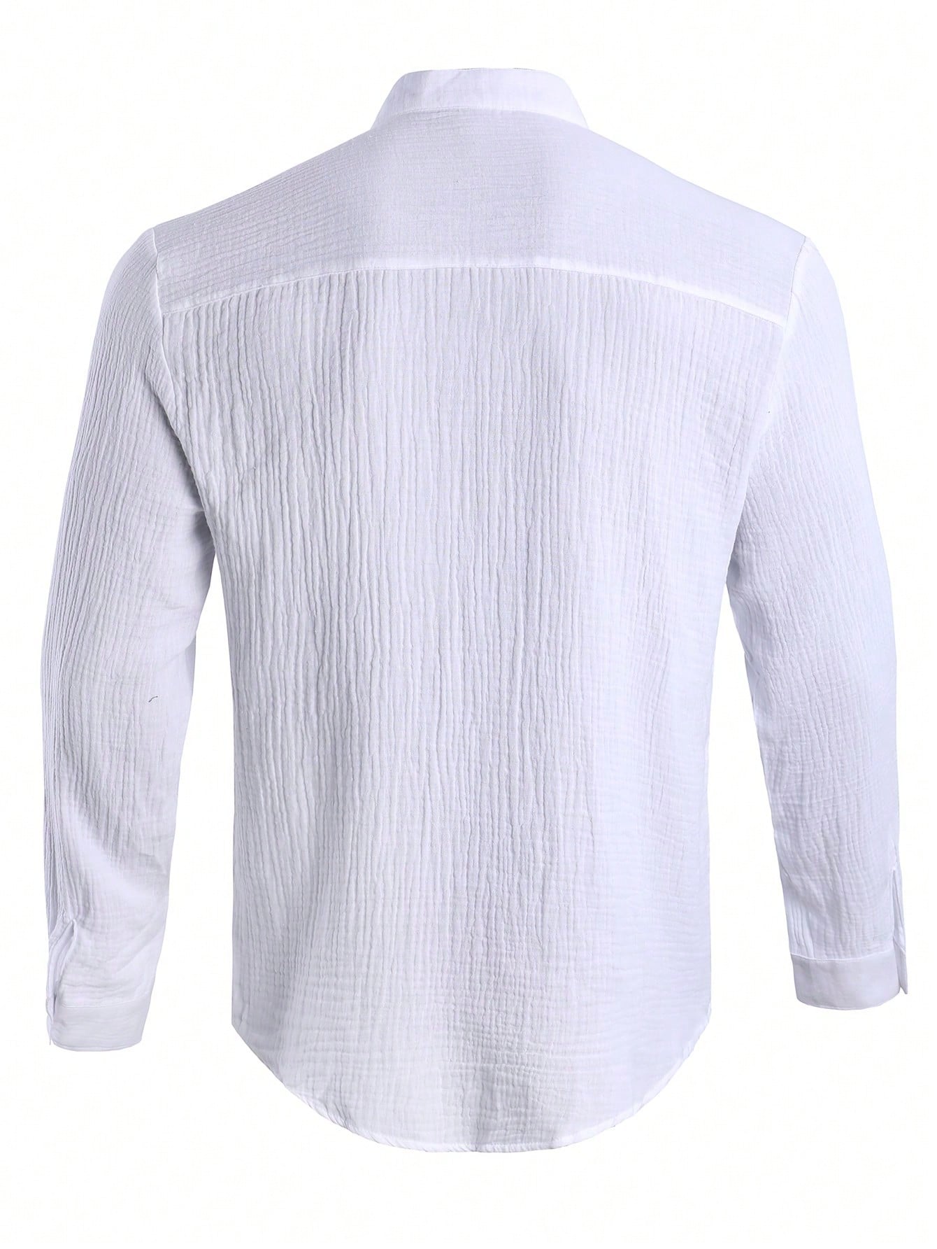 Men's Solid Color Simple Casual Long Sleeve Shirt