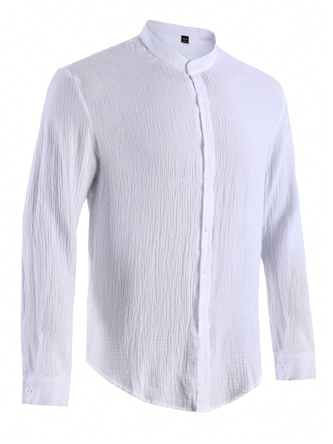 Men's Solid Color Simple Casual Long Sleeve Shirt