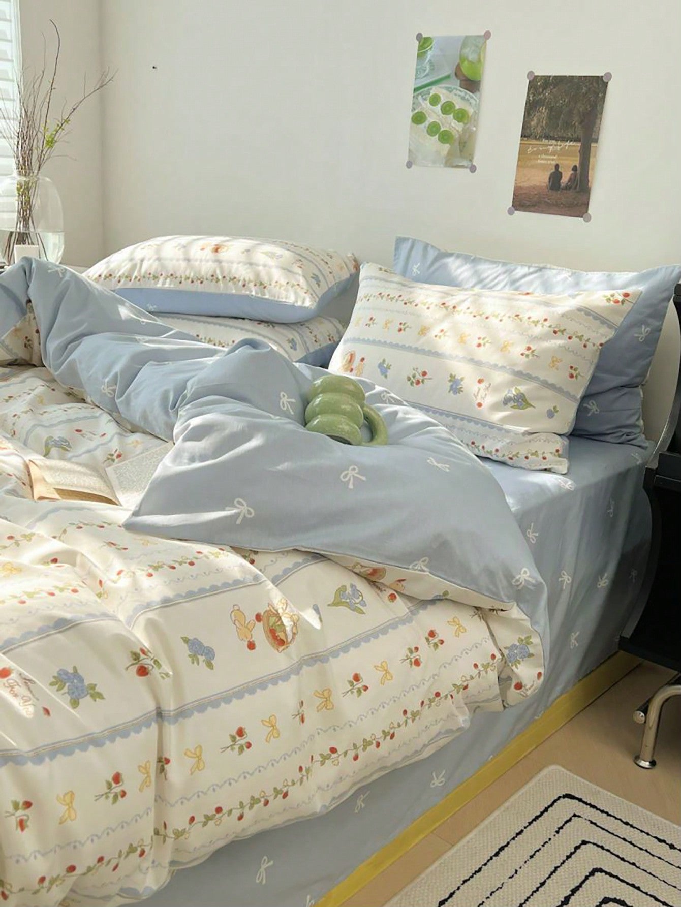 3pcs Vintage Floral Print Duvet Cover Set, Including 2 Pillowcases And 1 Duvet Cover (No Flat Sheet)