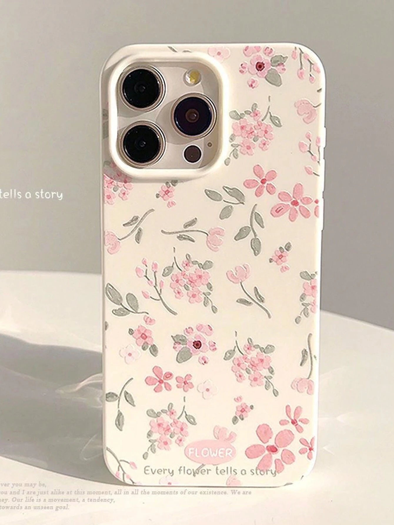 Summer 1pc White Tender Artistic Flowers Design Full Cover Soft Phone Case Comptible With Apple Iphone