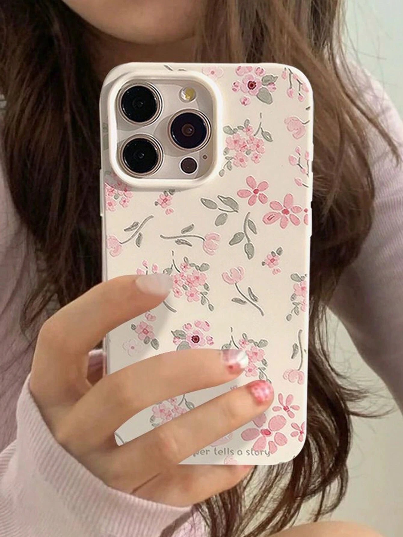 Summer 1pc White Tender Artistic Flowers Design Full Cover Soft Phone Case Comptible With Apple Iphone