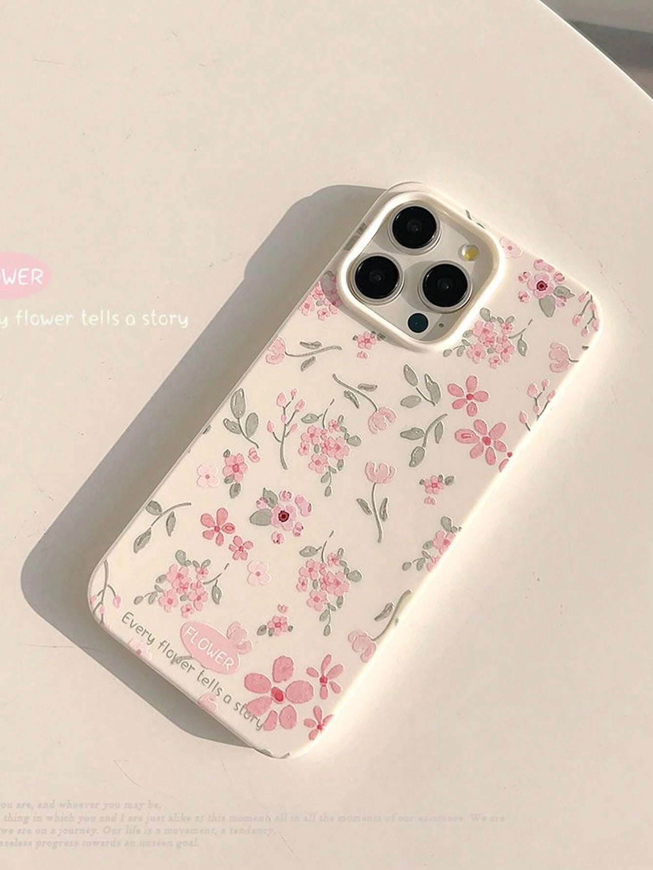 Summer 1pc White Tender Artistic Flowers Design Full Cover Soft Phone Case Comptible With Apple Iphone