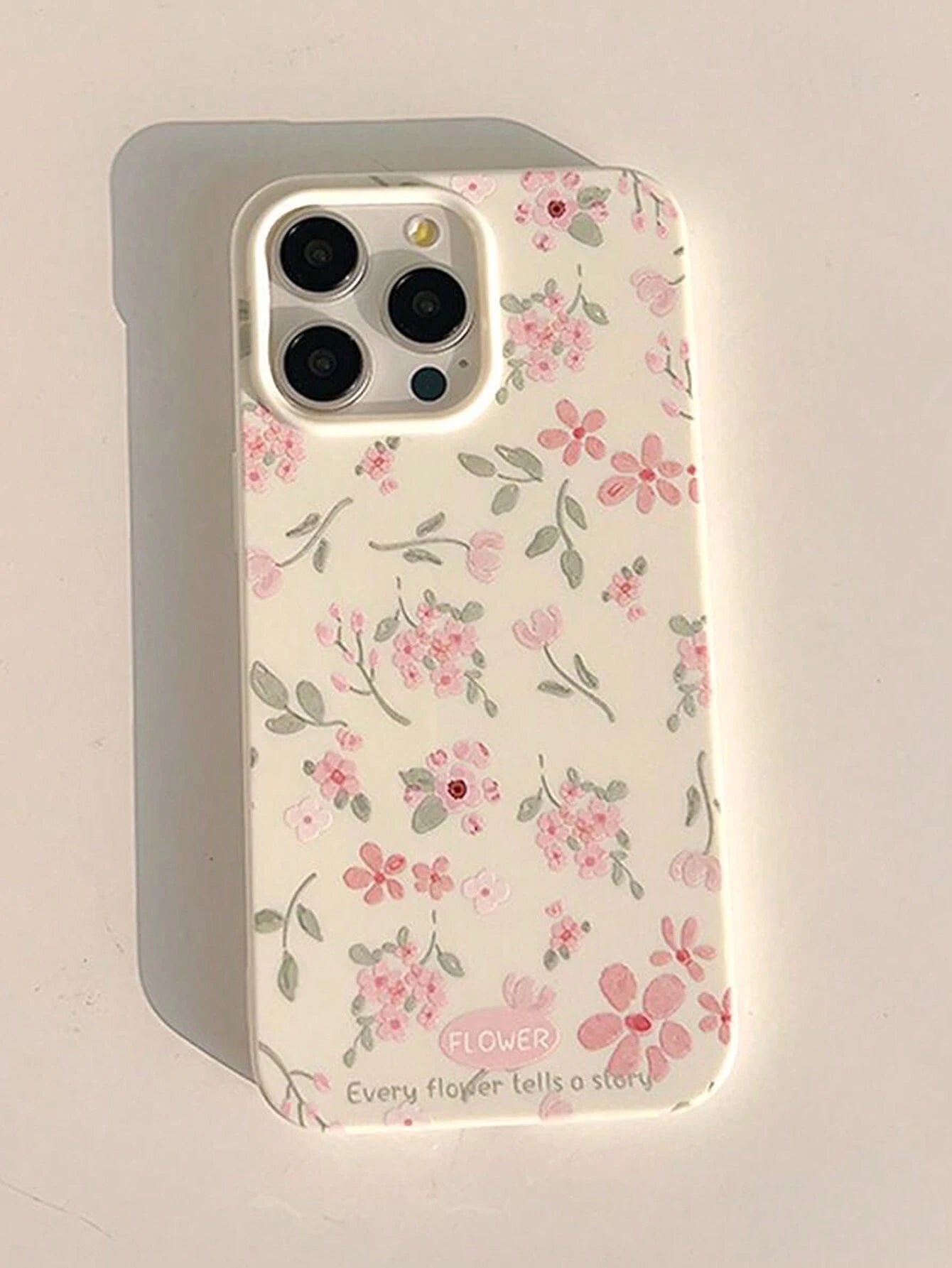 Summer 1pc White Tender Artistic Flowers Design Full Cover Soft Phone Case Comptible With Apple Iphone