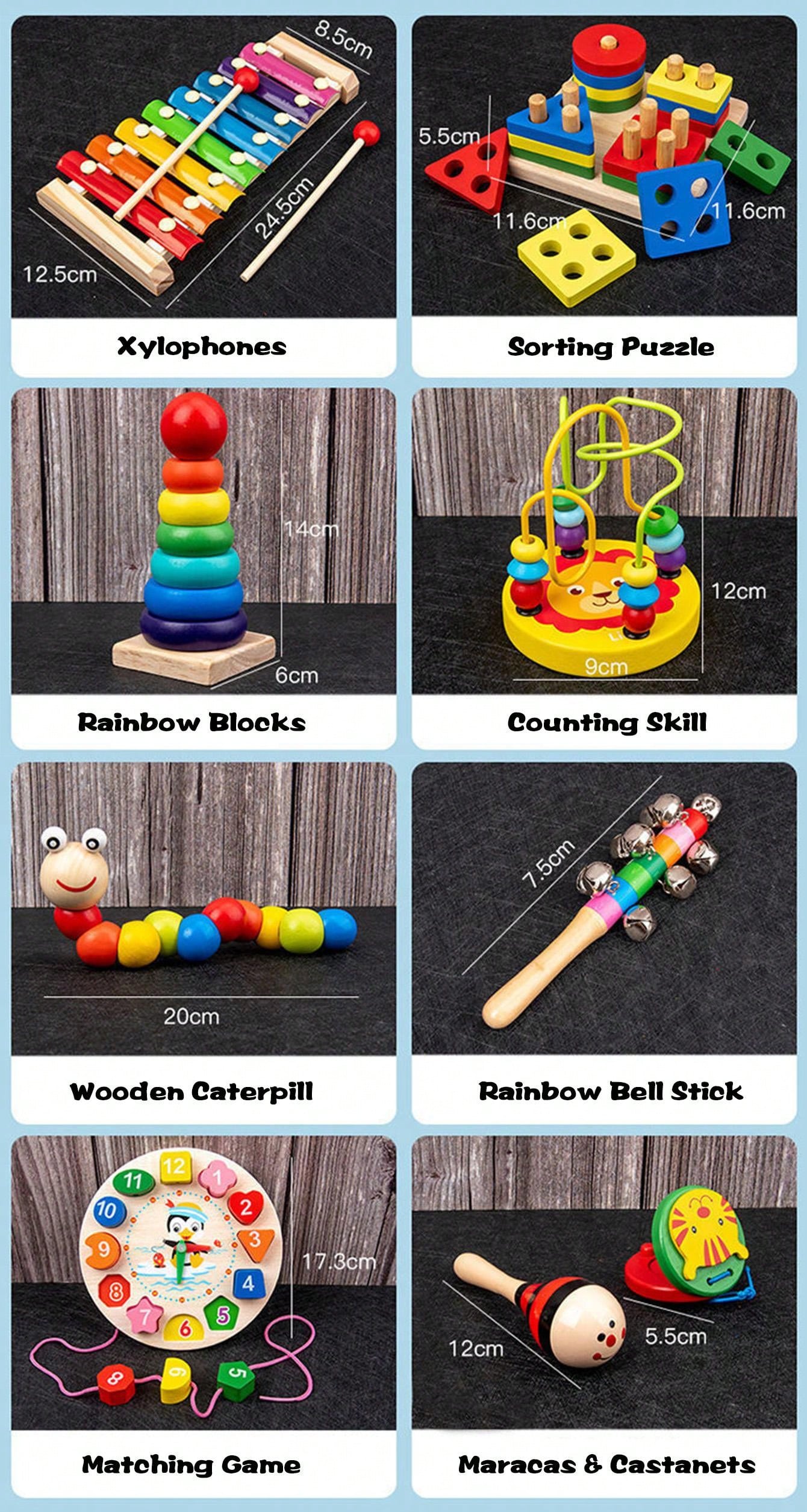 Toddler Musical Instruments,Wooden Percussion Instruments For Baby Kids Preschool Educational Musical Toys Set Boys And Girls Baby Toys Boys,Kids Toys For Boys,Halloween Baby