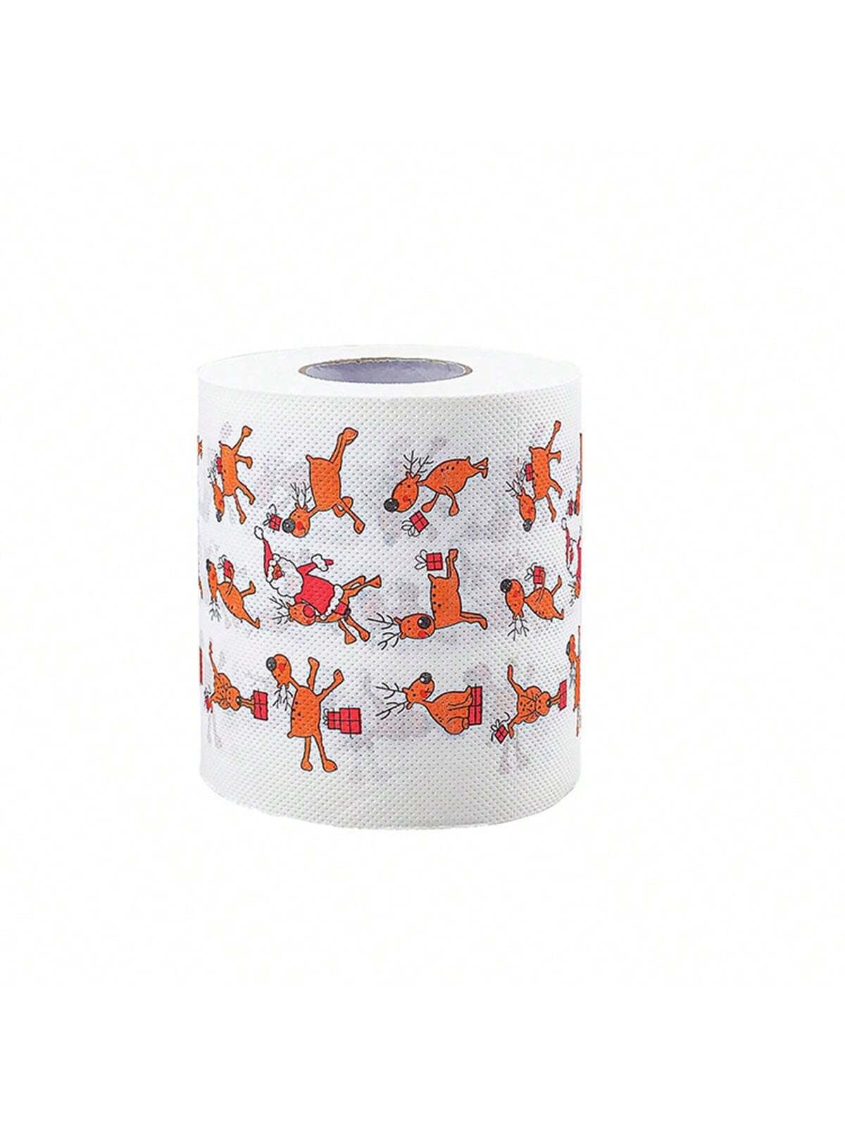 1 Roll Christmas Toilet Paper Decorations Merry Christmas Tree And Santa Toilet Paper For Christmas Party Supplies Bathroom Decor,Christmas