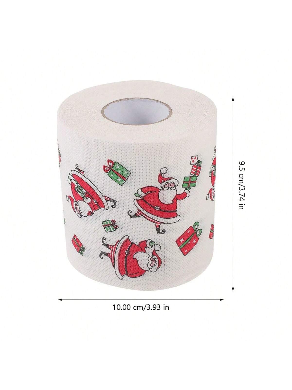 1 Roll Christmas Toilet Paper Decorations Merry Christmas Tree And Santa Toilet Paper For Christmas Party Supplies Bathroom Decor,Christmas