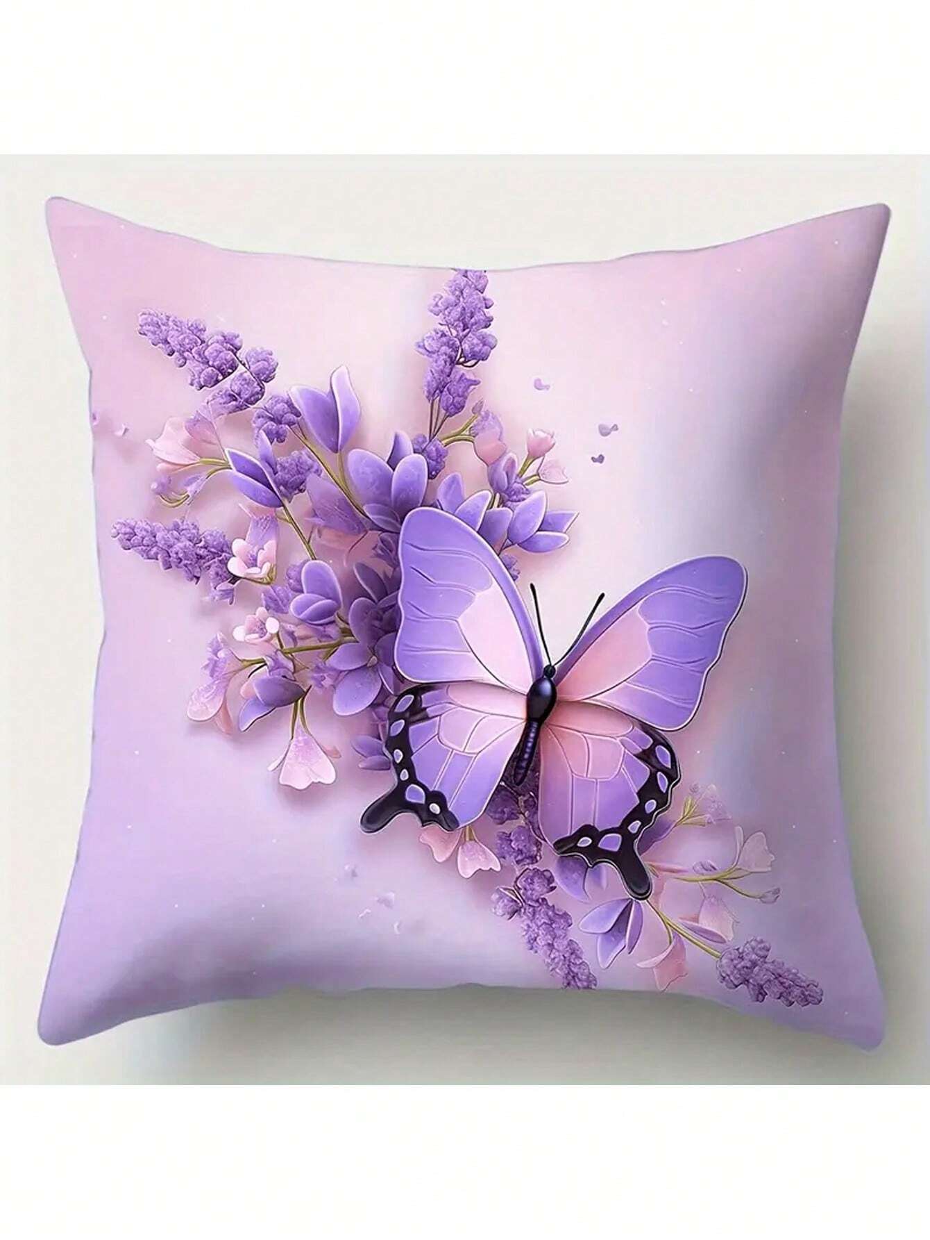 4pcs, Contemporary Style Pillowcase, Dragonfly, Flowers, Vibrant And Vivid, Brings Strong Visual Effects, Polyester Fiber, Pillowcase, Living Room, Sofa, Cushion, Office Chair, Lumbar Pad Home Decoration Room Decoration (Without Pillow Core)