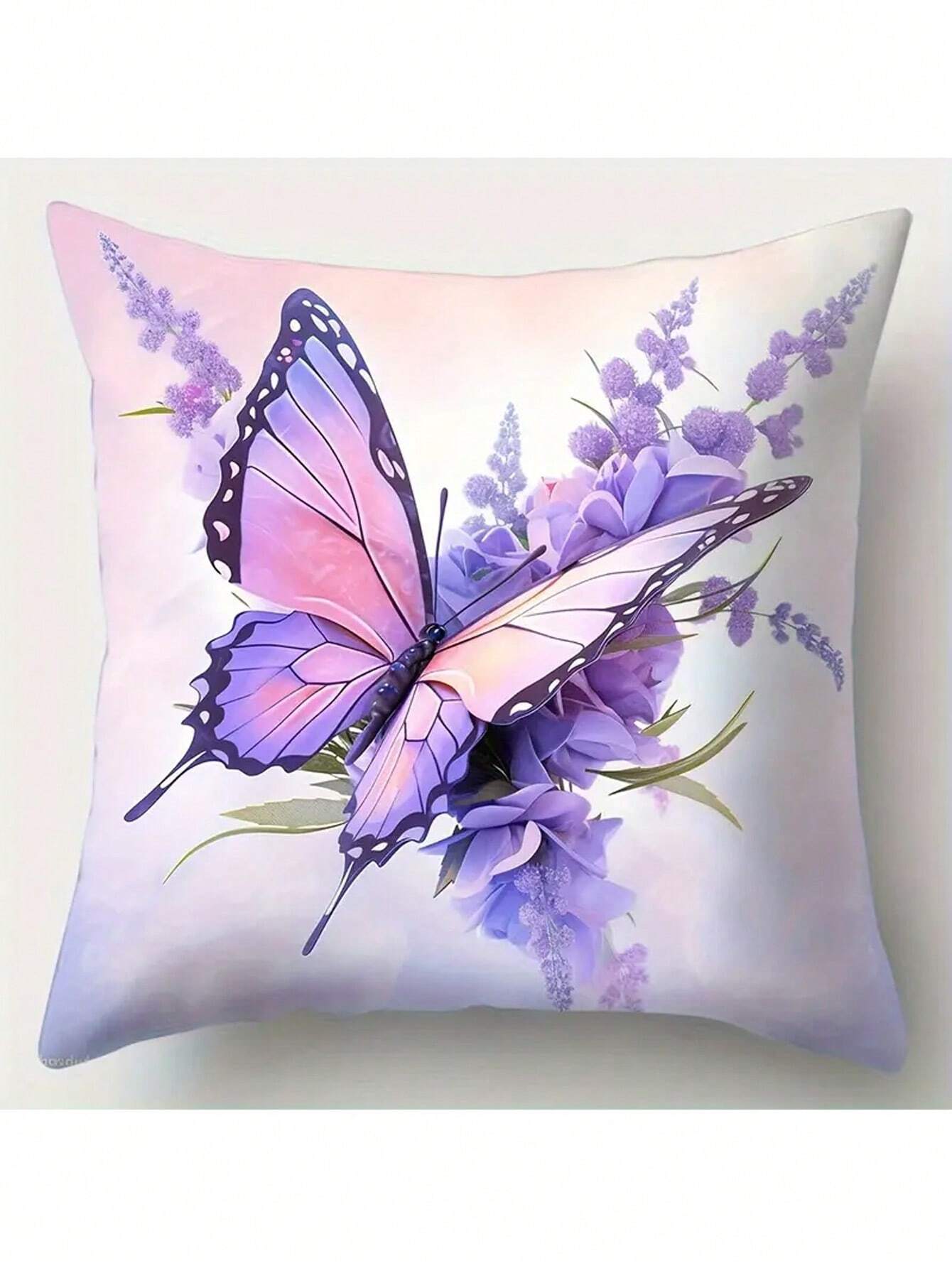 4pcs, Contemporary Style Pillowcase, Dragonfly, Flowers, Vibrant And Vivid, Brings Strong Visual Effects, Polyester Fiber, Pillowcase, Living Room, Sofa, Cushion, Office Chair, Lumbar Pad Home Decoration Room Decoration (Without Pillow Core)