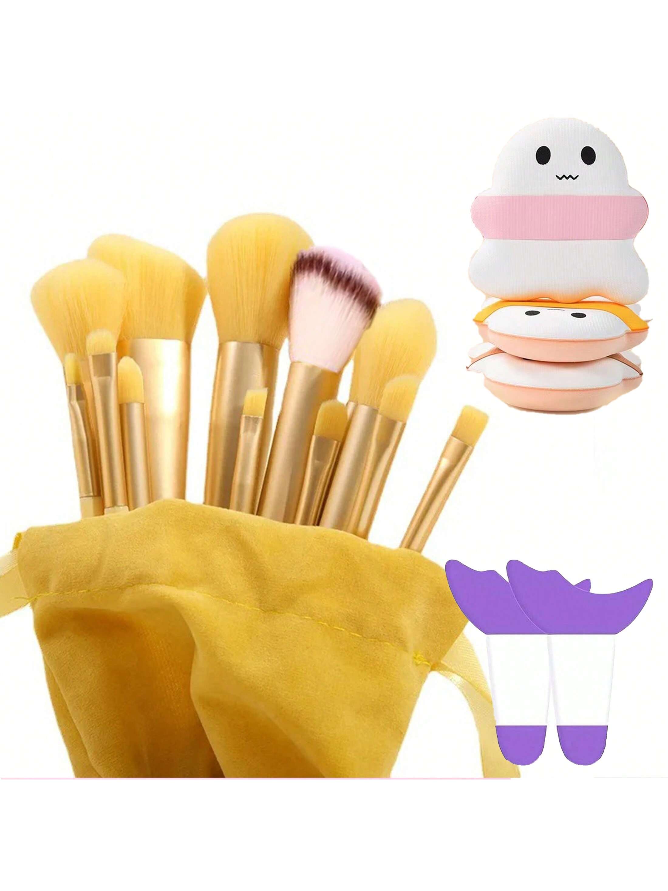 Makeup Brush 13pcs Brushes Set3pcs Cosmetic Makeup Sponge1pcs Makeup Brush Cleaning Box Beauty Tool Eyeshadow Blush Professional Brushes