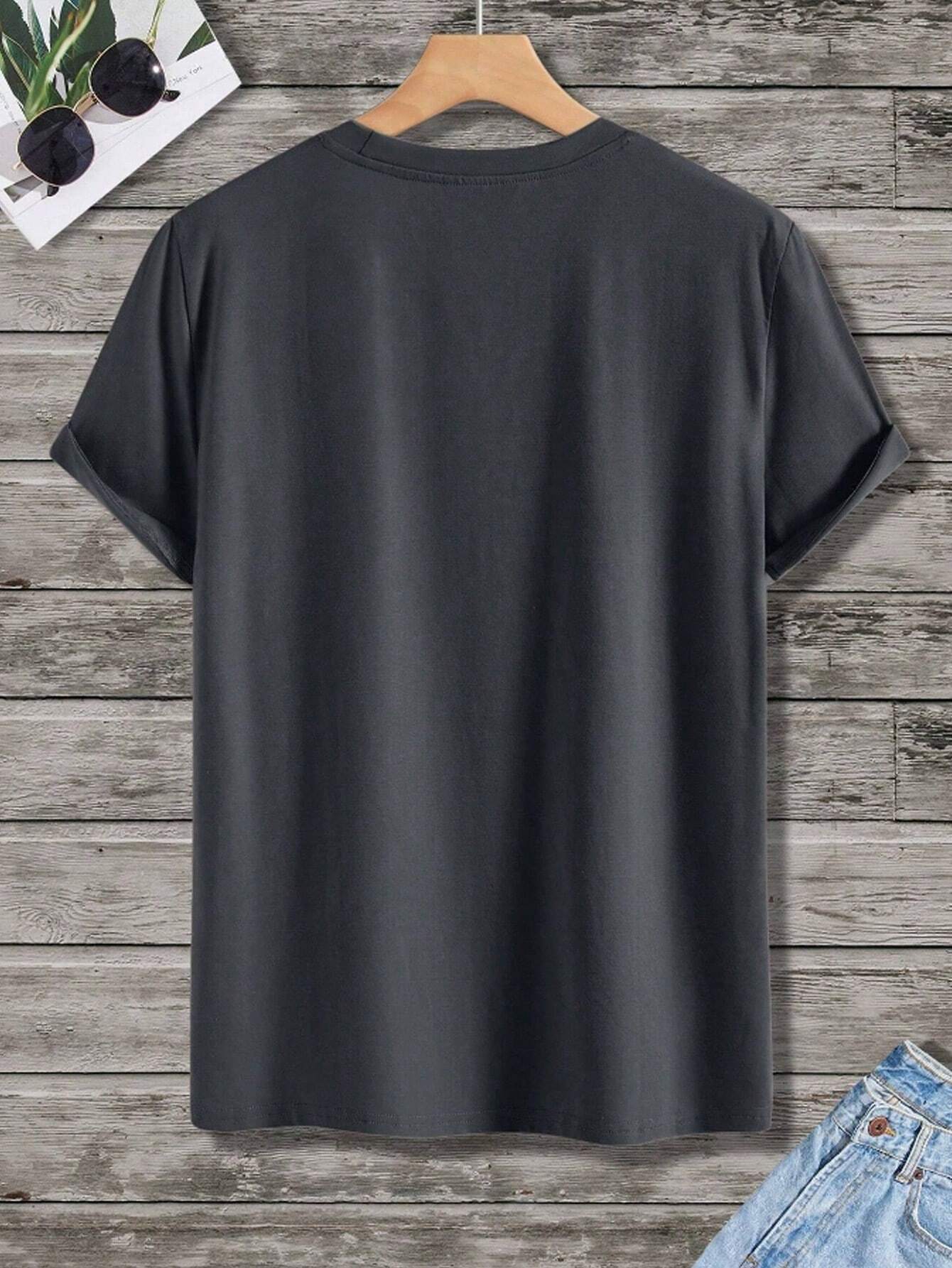 Men's Summer Bull Head Print Round Neck Short Sleeve Casual T-Shirt