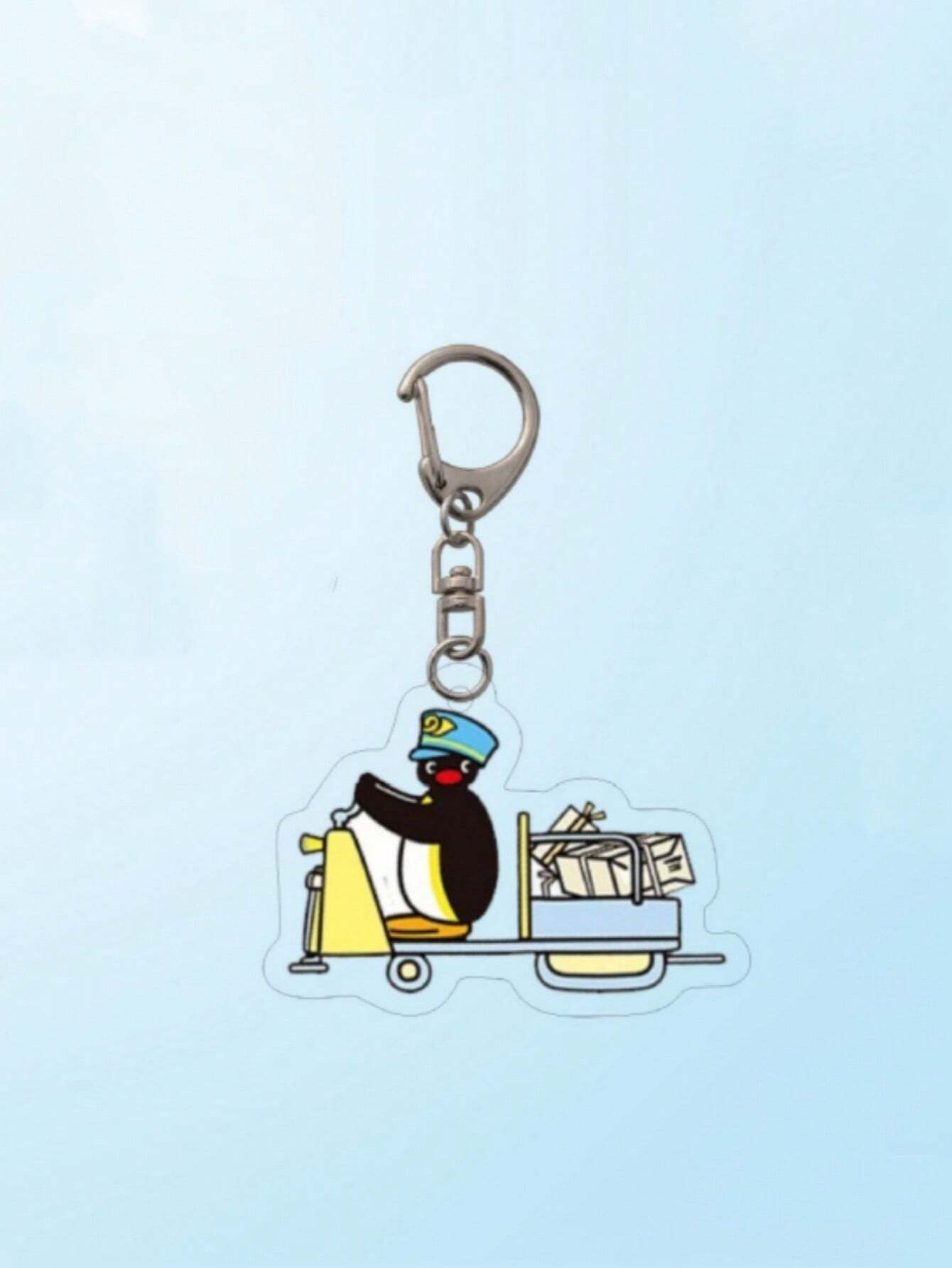 1pc Unisex Cute Cartoon Penguin Keychain, Pingu Acrylic Pendant For Couples, Friends, Backpack, Keys