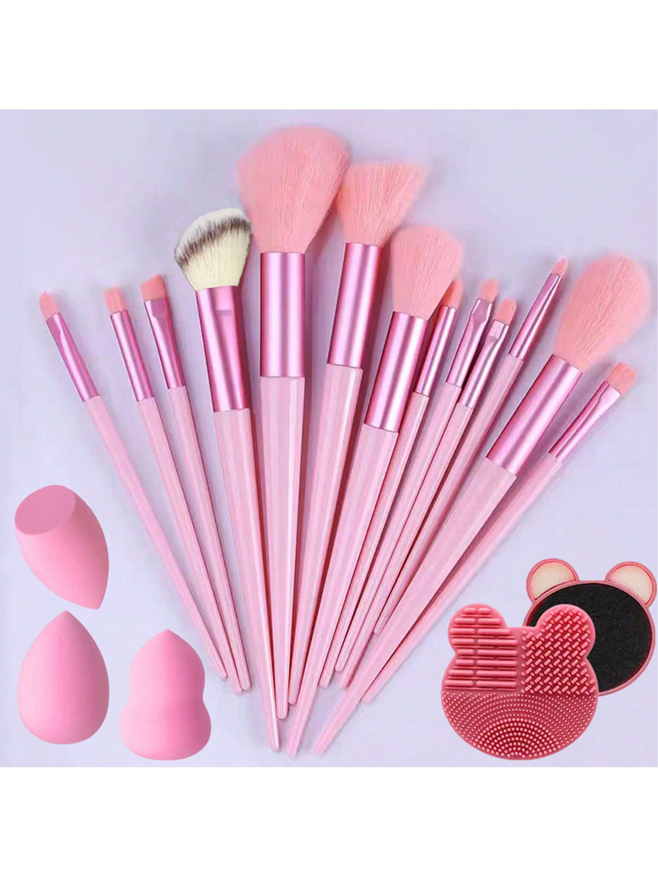 Makeup Brush 13pcs Brushes Set3pcs Cosmetic Makeup Sponge1pcs Makeup Brush Cleaning Box Beauty Tool Eyeshadow Blush Professional Brushes