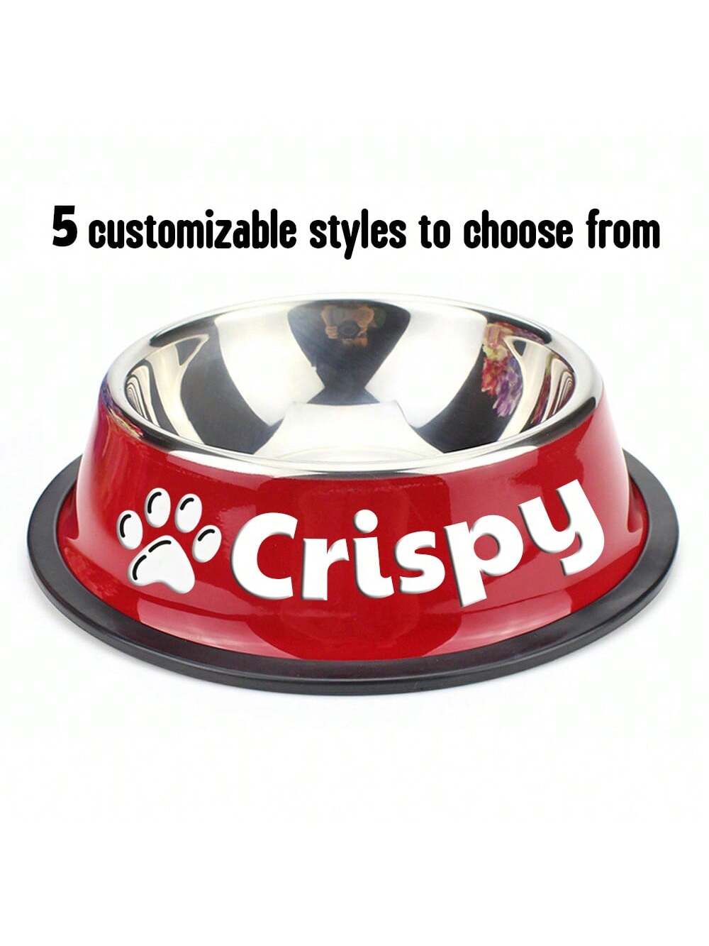 Personalized Anti Slip Stainless Steel Pet Bowl With Custom Name - Perfect For Cats And Dogs, Perfect For Food And Water Supply