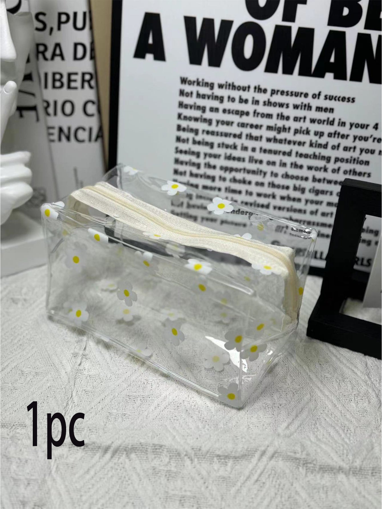 1/2pcs Floral Pattern Cosmetic Bag, Portable Toiletry Bag Suitable For Women Travel Vacation Everyday Use