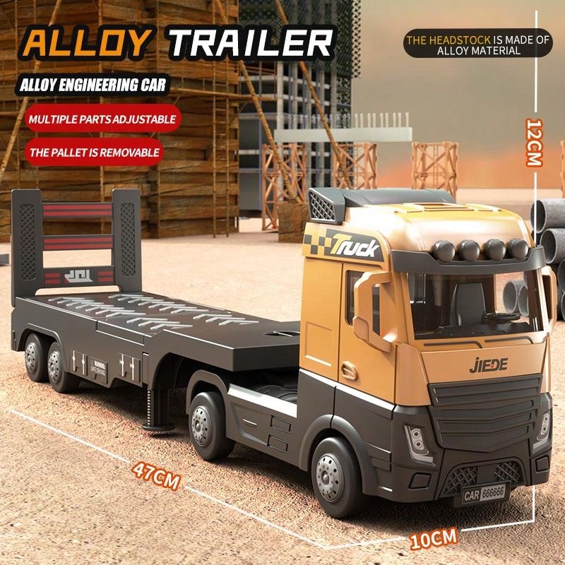 Alloy 1/40 Scale Simulation Construction Vehicle Toys Model With Spray Sound & Light: Excavator Bulldozer Road Roller Log Grapple Forklift Flatbed Transport Truck,Perfect Gift