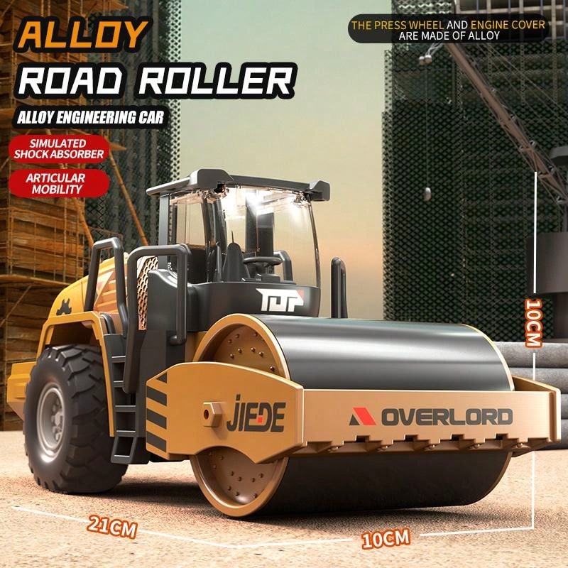 Alloy 1/40 Scale Simulation Construction Vehicle Toys Model With Spray Sound & Light: Excavator Bulldozer Road Roller Log Grapple Forklift Flatbed Transport Truck,Perfect Gift