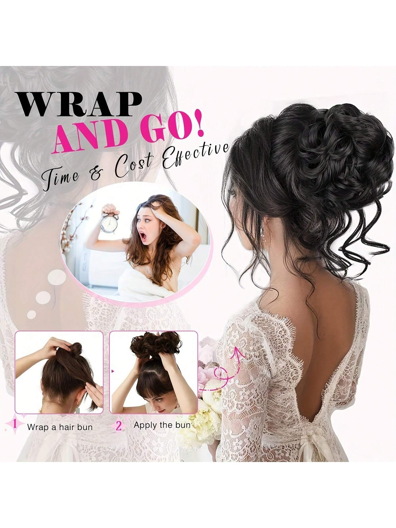 1pc Dark Brown Messy Bun Hair Piece Curly Hair Bun Scrunchie Tousled Updo Hair Extension With Elastic Hair Band For Women And Girls Daily Party Wedding Easy To Style