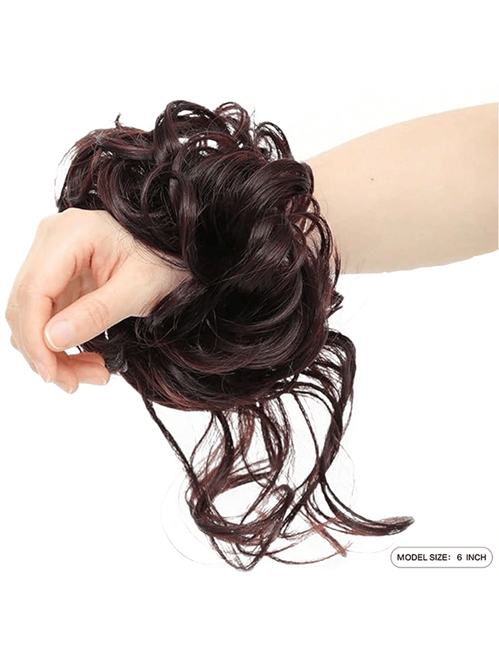 1pc Dark Brown Messy Bun Hair Piece Curly Hair Bun Scrunchie Tousled Updo Hair Extension With Elastic Hair Band For Women And Girls Daily Party Wedding Easy To Style