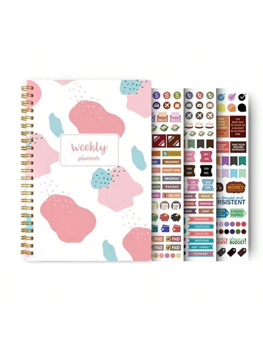 Trees Weekly Planner Notebook, Undated Daily Schedule Agenda, Key Goal Planner With Habit Tracking Women  3 Stickers