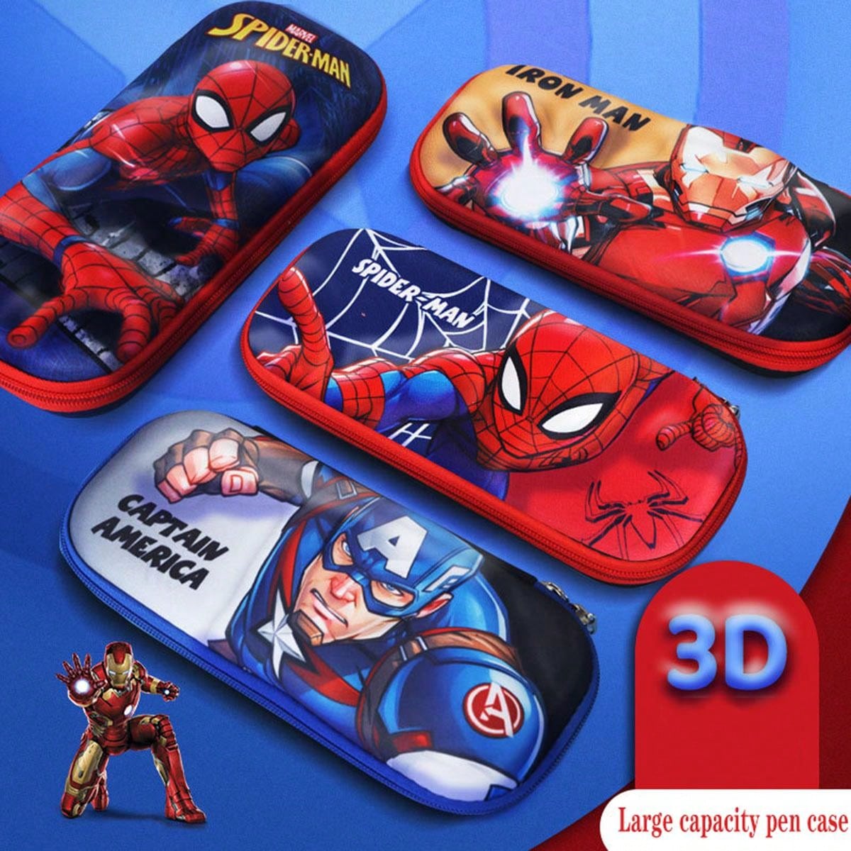 1pc Super Hero 3D Pencil Box New Boys And Girls Multi-Functional High Appearance Level Large Capacity Pencil Bag Pencil Box For Primary School Students With Children's Kindergarten Cartoon Cute Storage Box